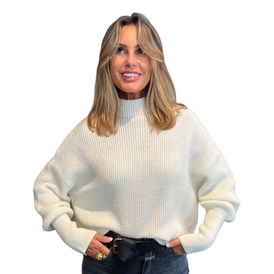 Maglia Funnel Neck Cropped Ivory CLOSED