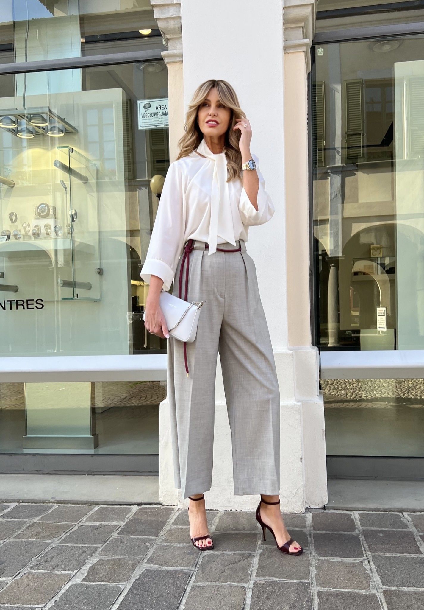 Pantalone AudreyW Grigio Perla BRIGLIA