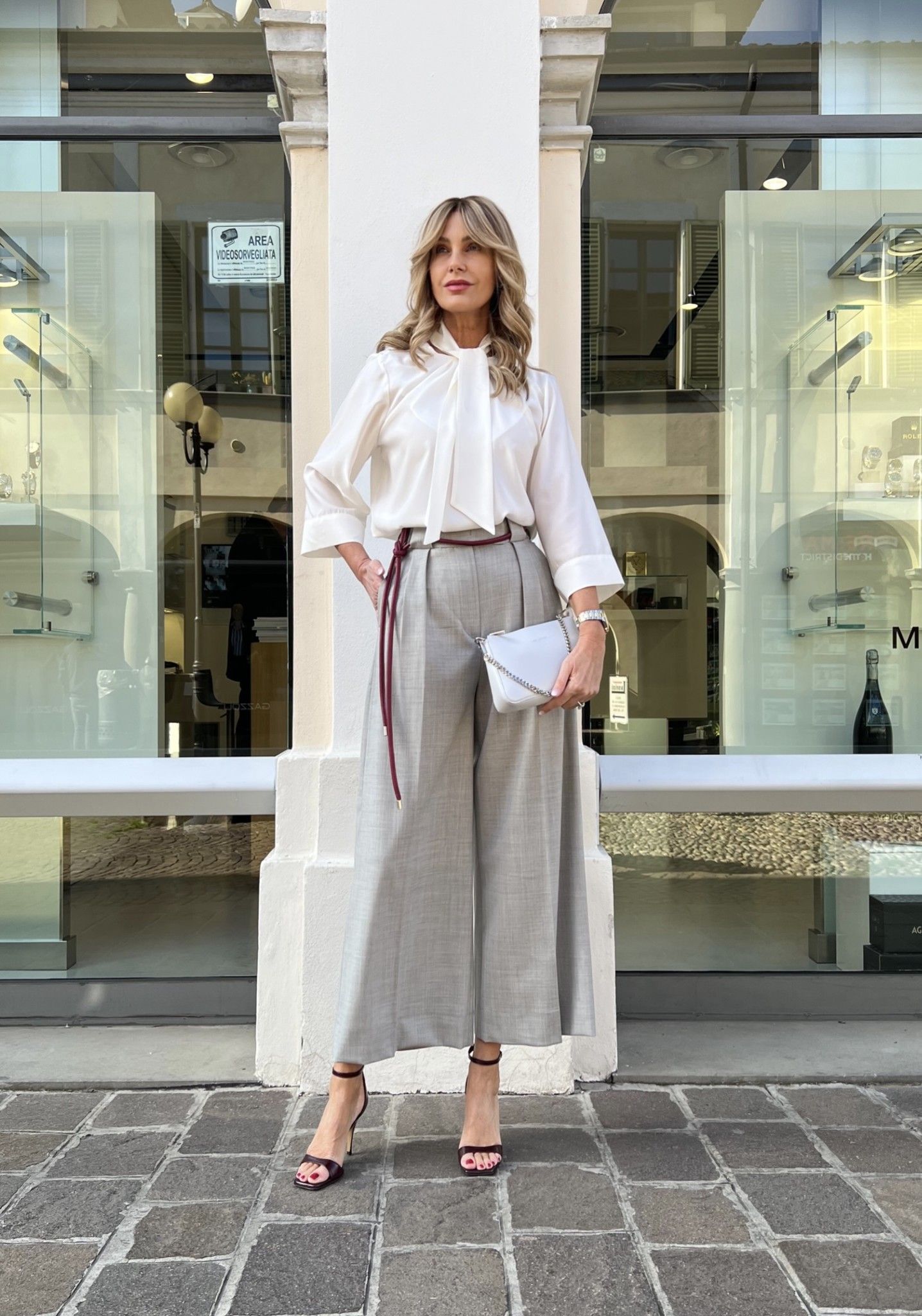 Pantalone AudreyW Grigio Perla BRIGLIA