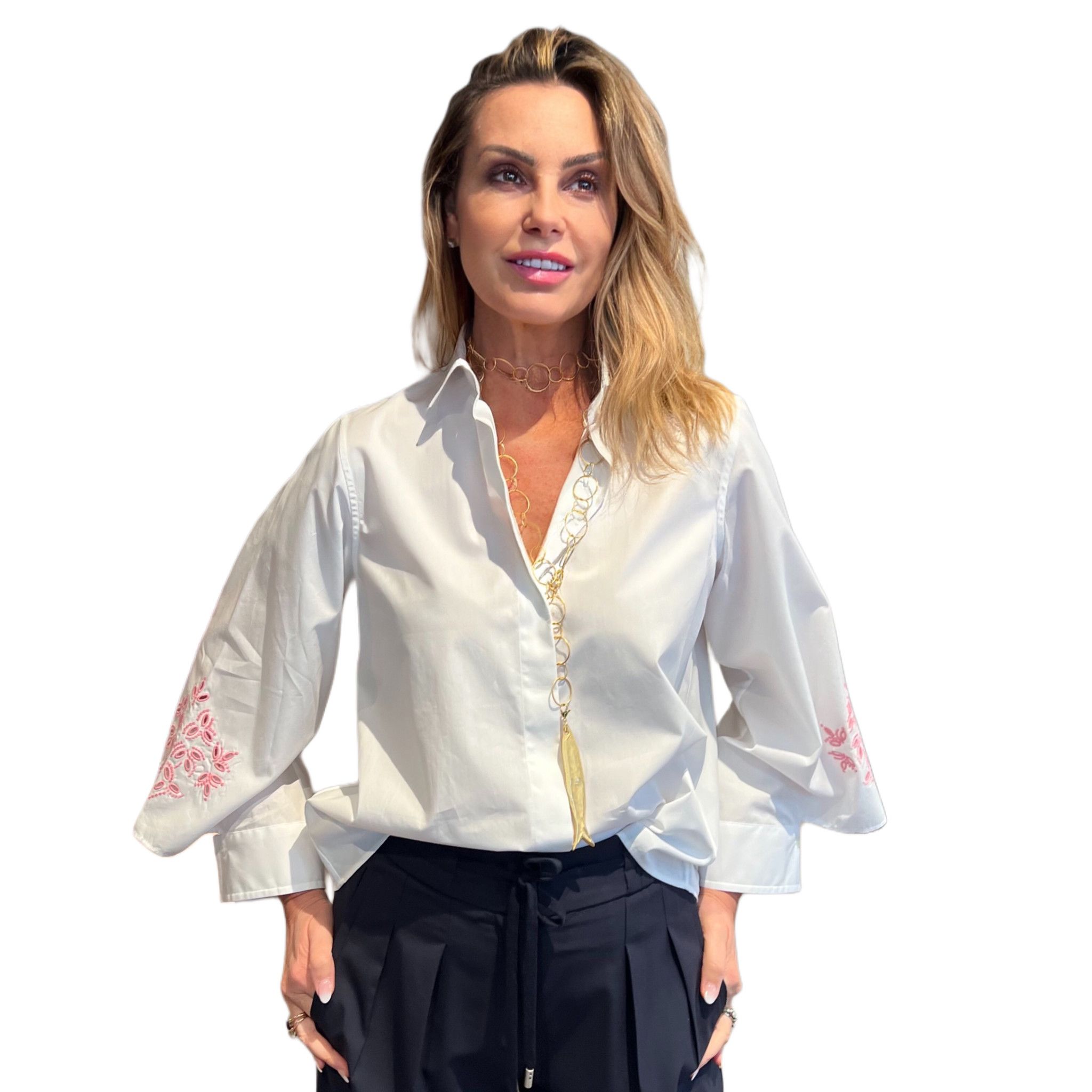 Camicia Bianca Ricamo GUGLIELMINOTTI