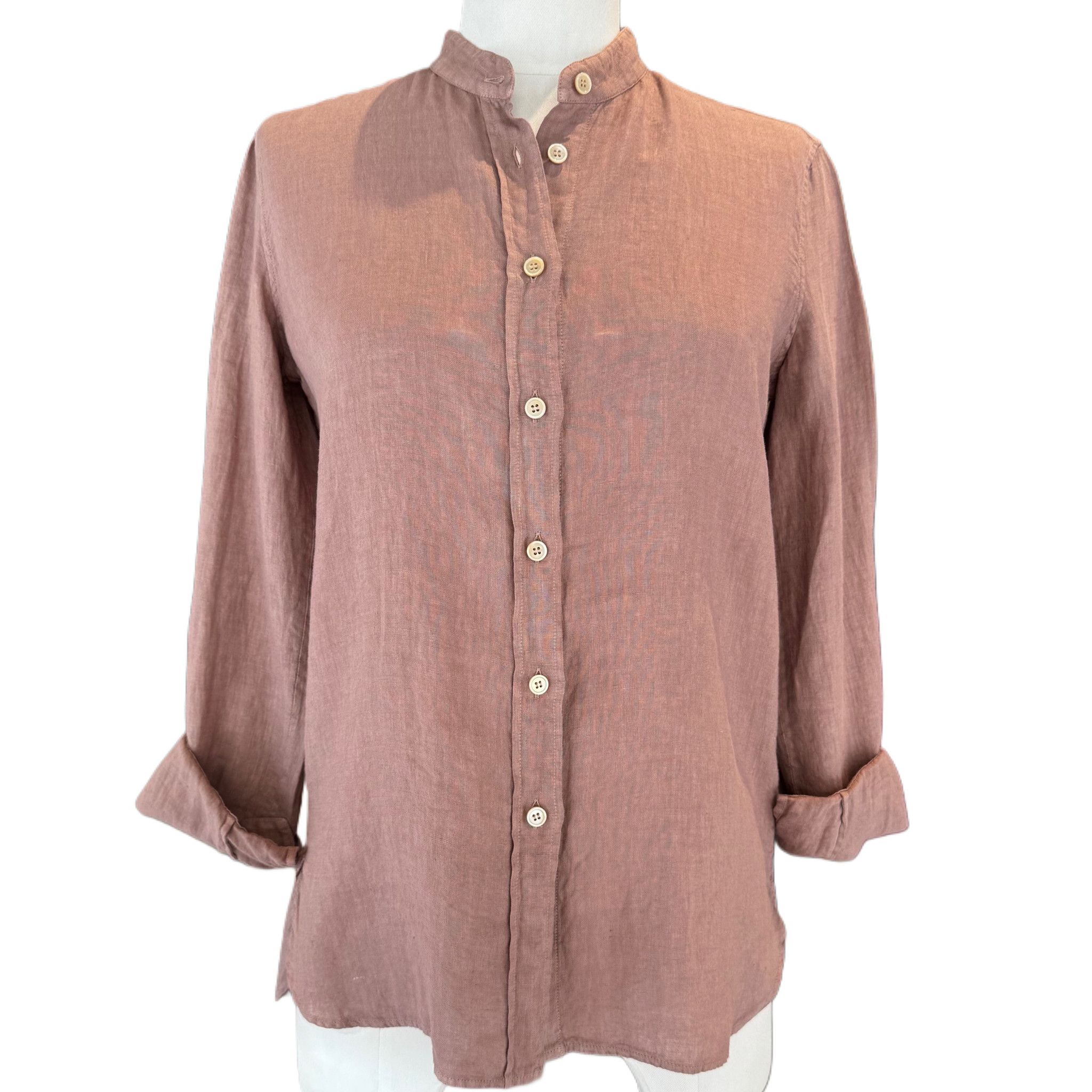 Camicia Coreana Fango Lino GUGLIELMINOTTI