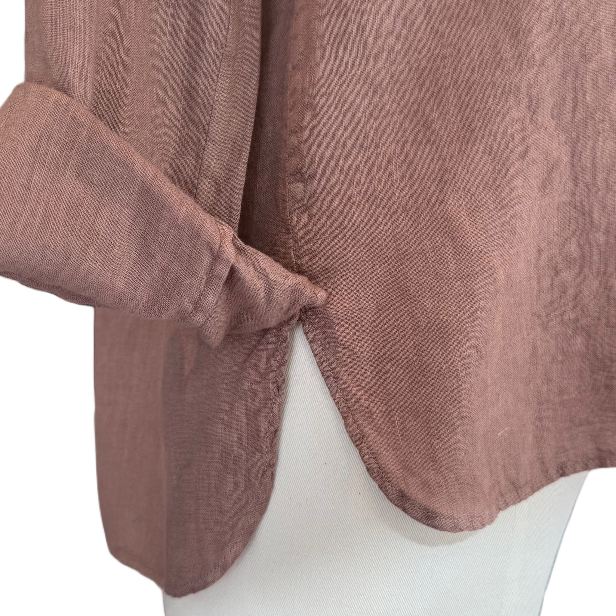 Camicia Coreana Fango Lino GUGLIELMINOTTI