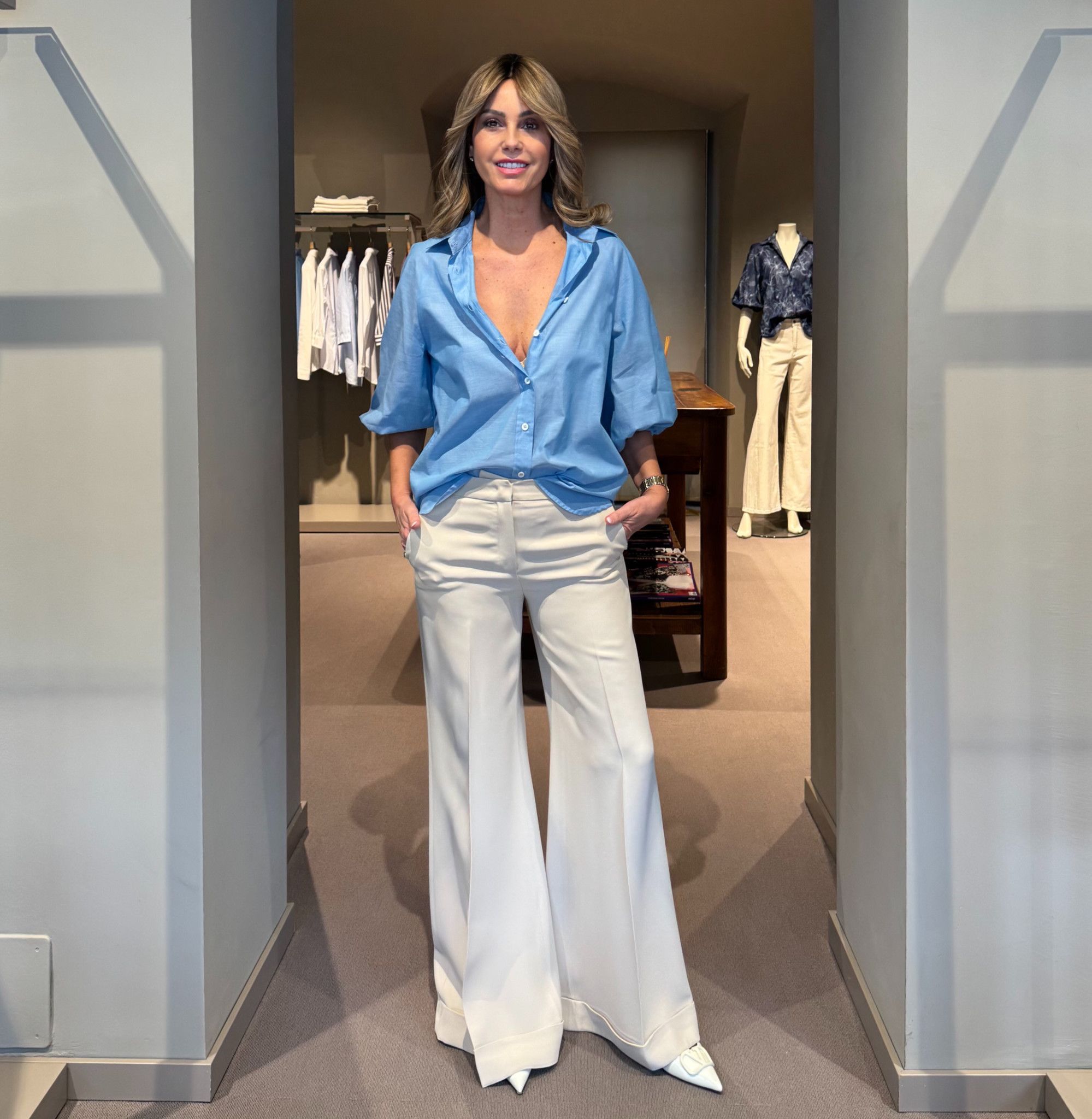 Camicia Cotone Chambray Azzurra GUGLIELMINOTTI