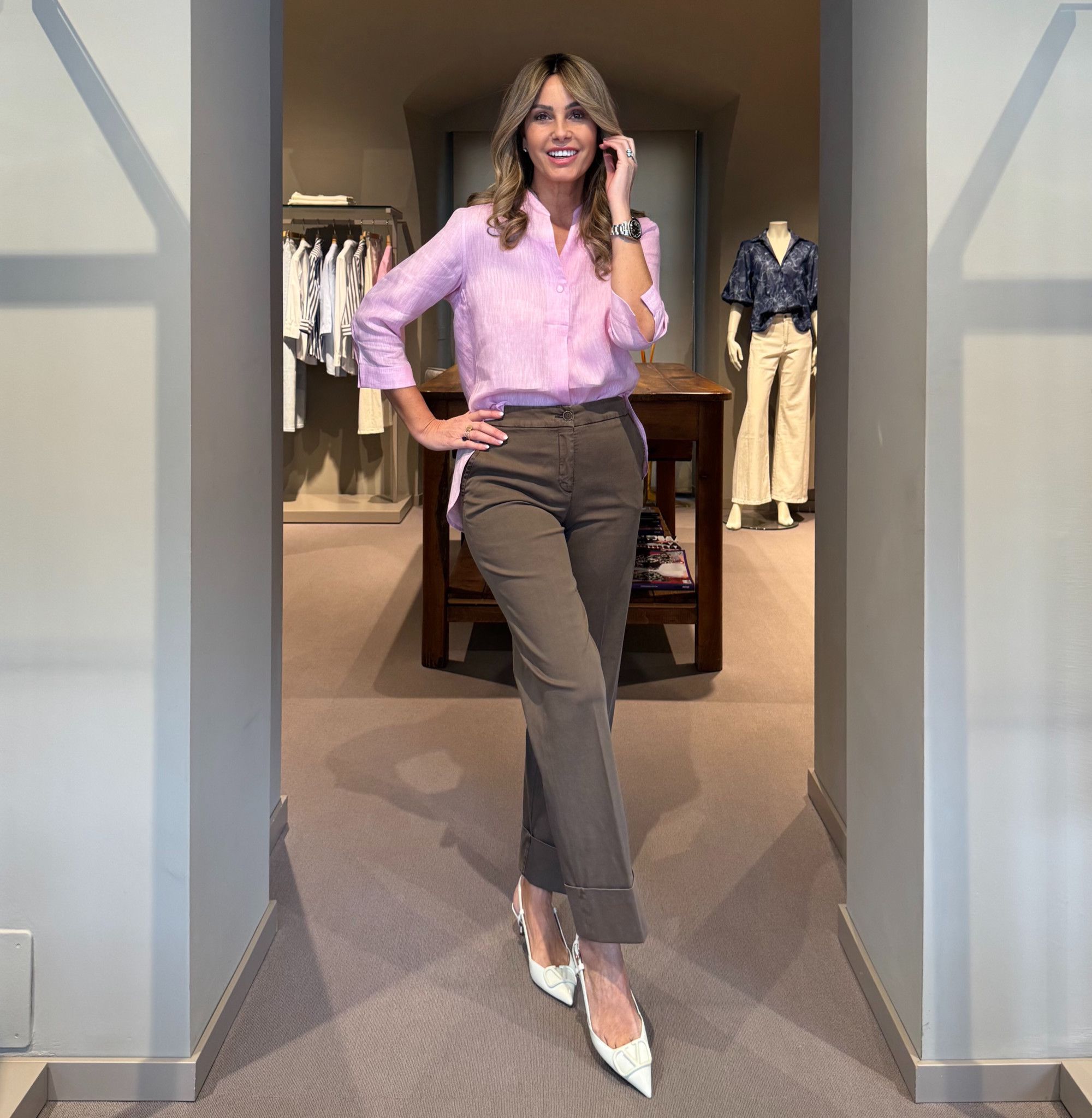 Pantalone Risvolto Oliva ViaMASINI80