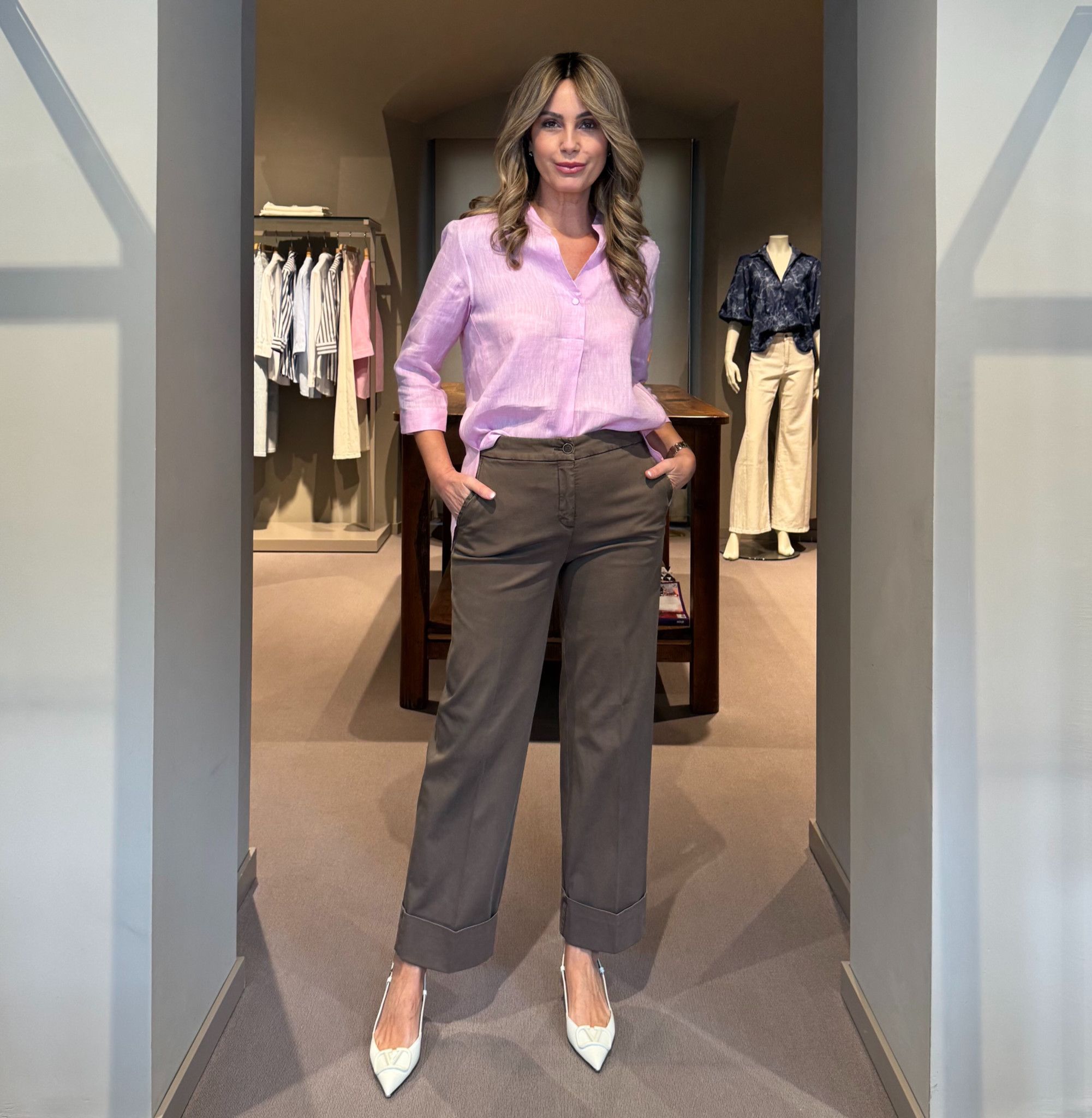 Pantalone Risvolto Oliva ViaMASINI80