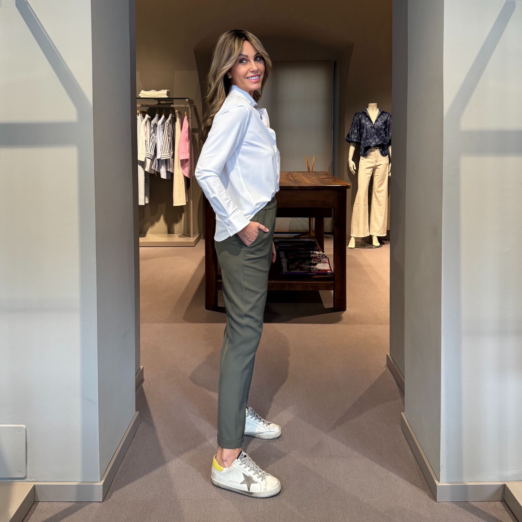 Pantalone Chino Elastico Oliva ViaMASINI80