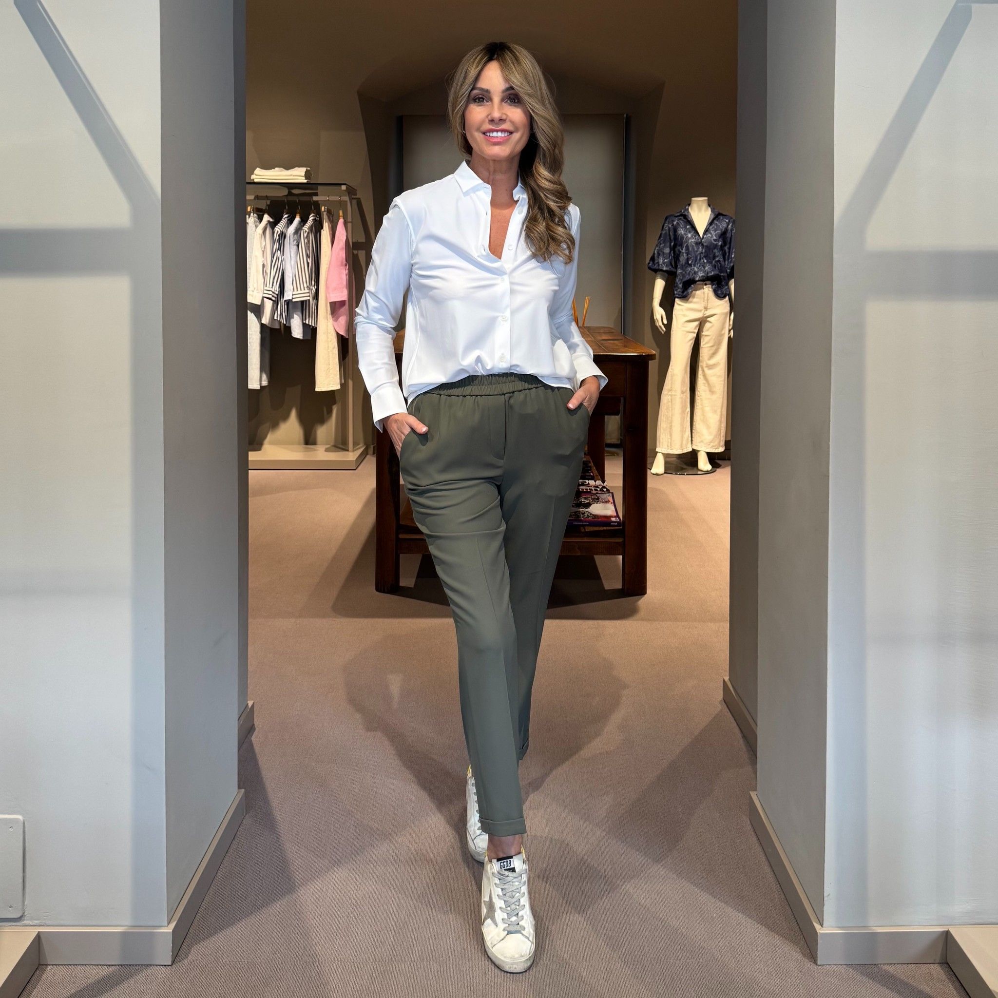 Pantalone Chino Elastico Oliva ViaMASINI80
