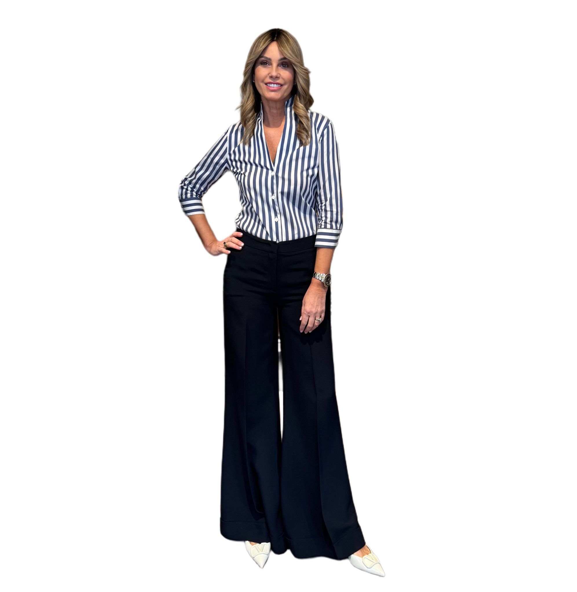Pantalone Largo Risvolto Blu ViaMASINI80