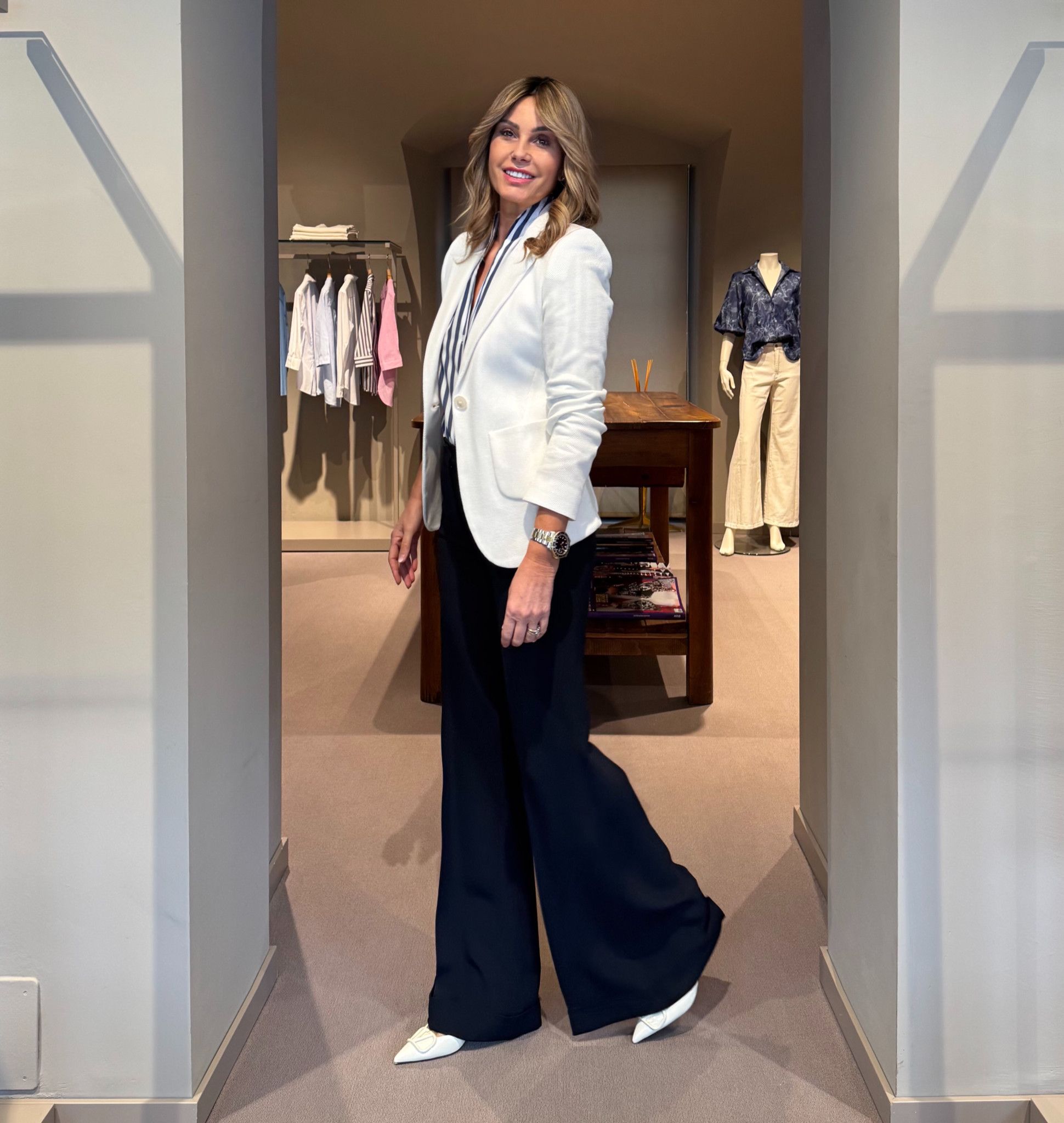 Pantalone Largo Risvolto Blu ViaMASINI80