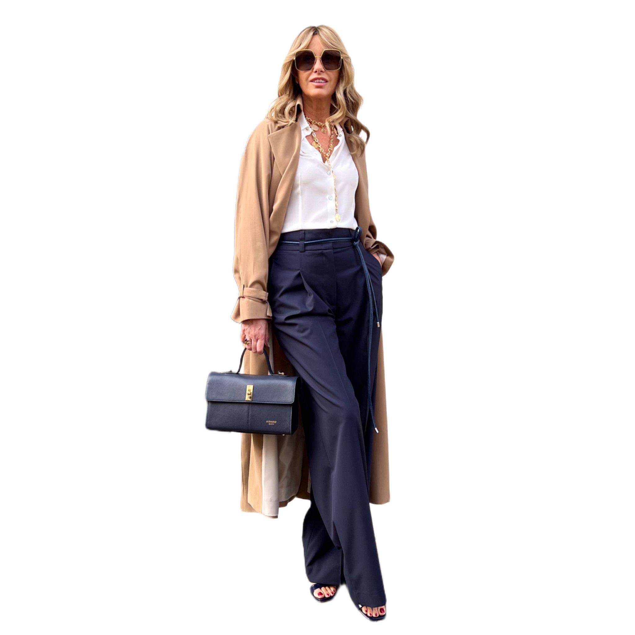 Pantalone Palazzo Blu Notte PESERICO EASY