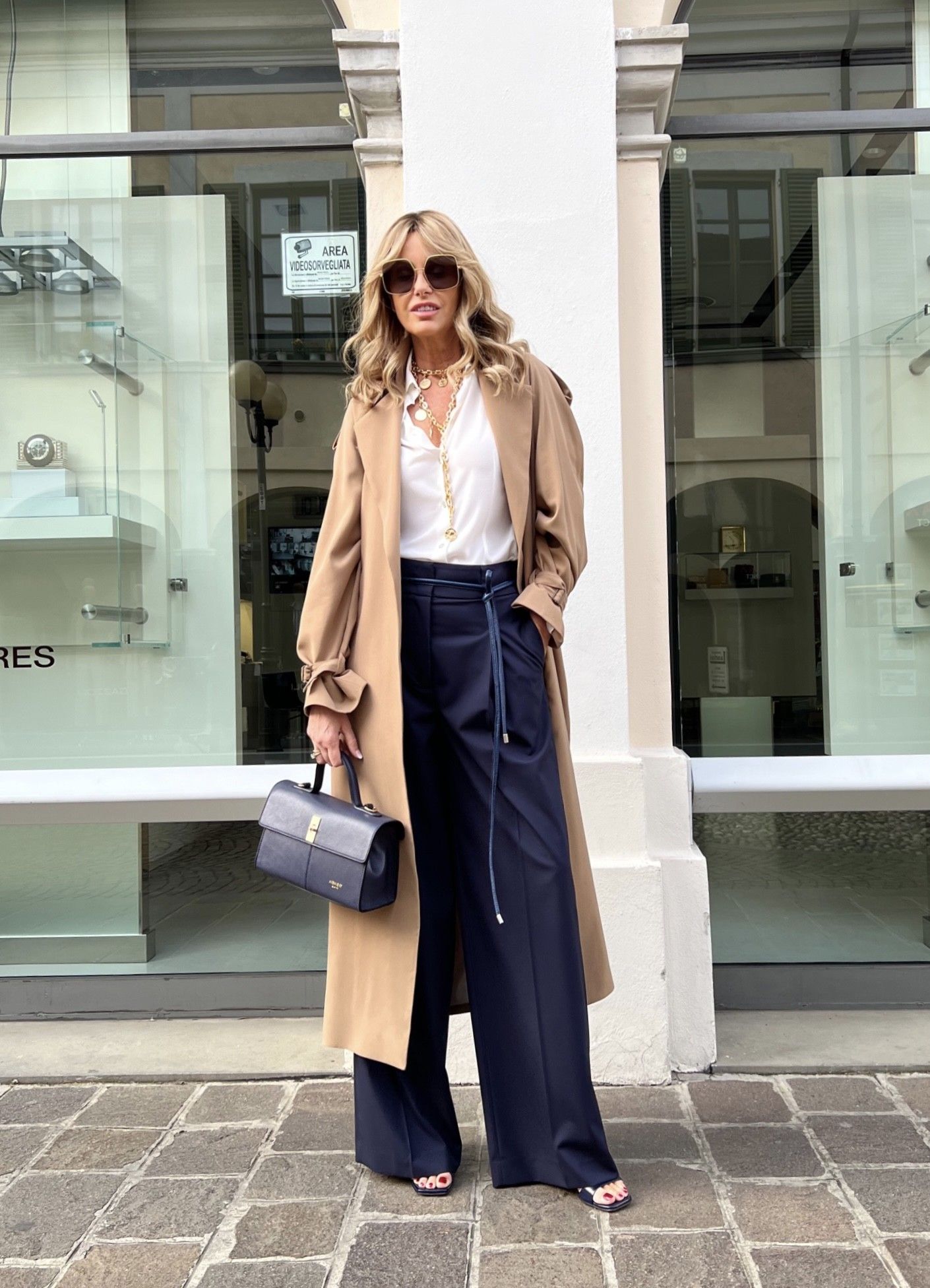 Pantalone Palazzo Blu Notte PESERICO EASY