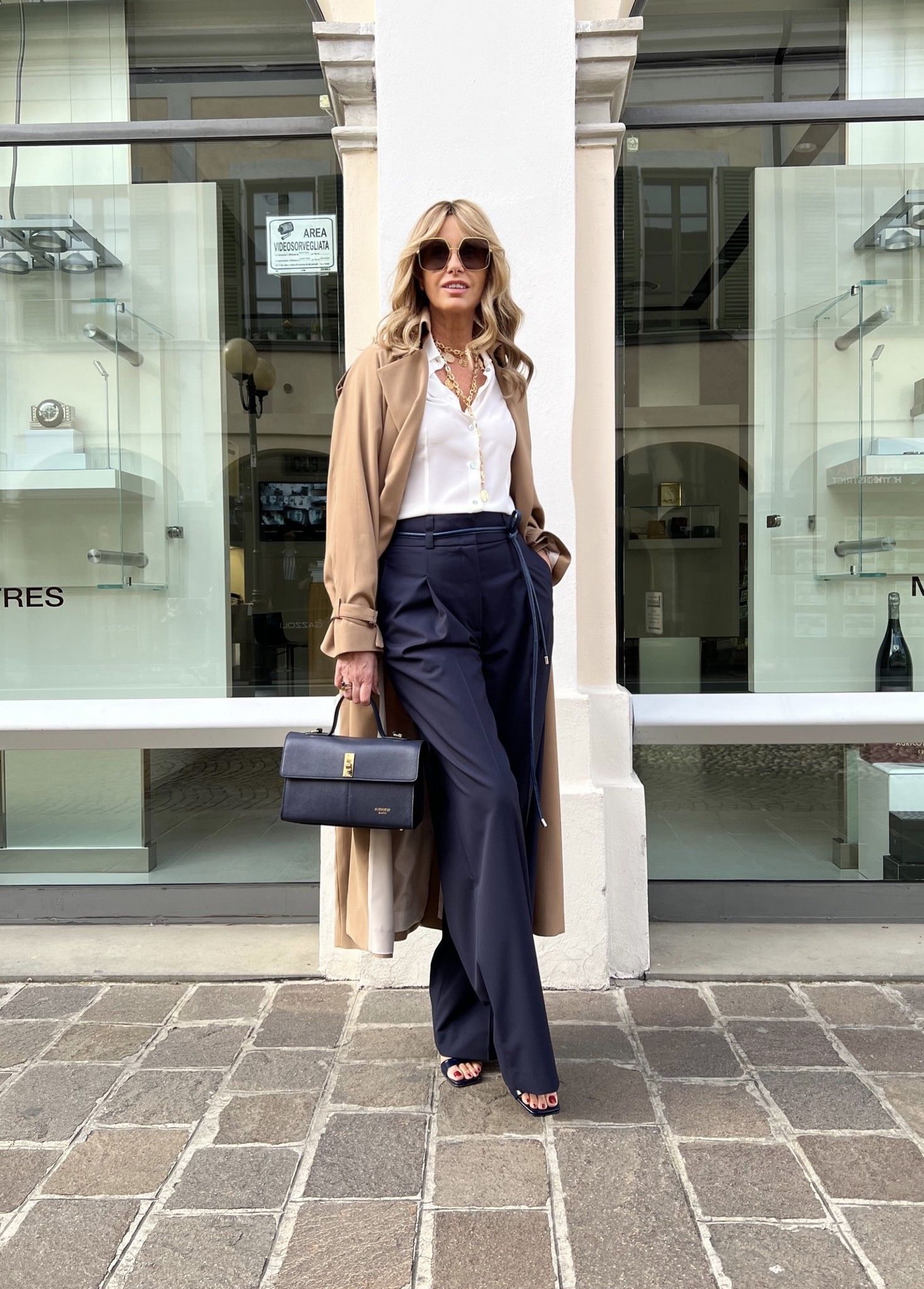Pantalone Palazzo Blu Notte PESERICO EASY