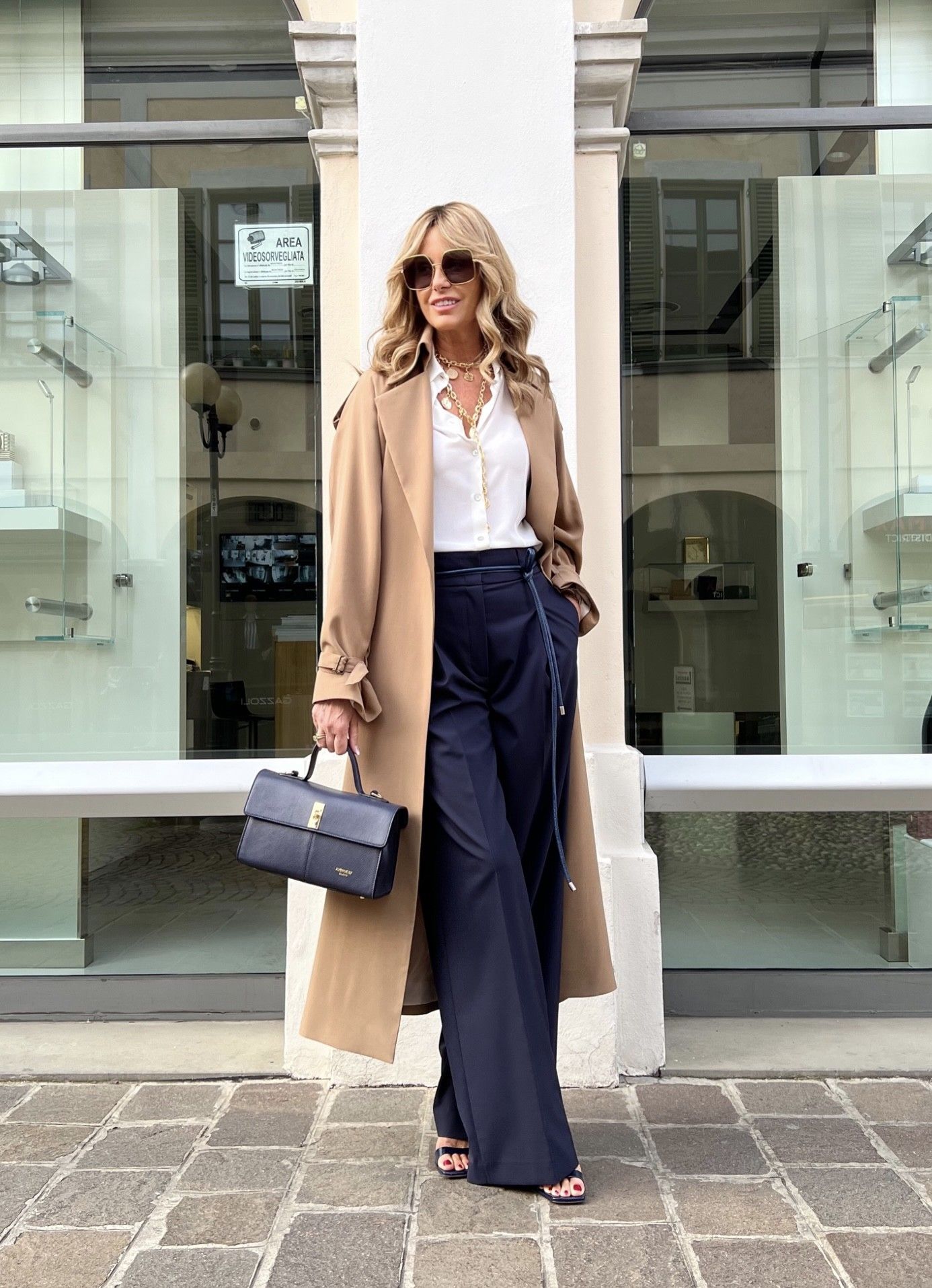 Pantalone Palazzo Blu Notte PESERICO EASY