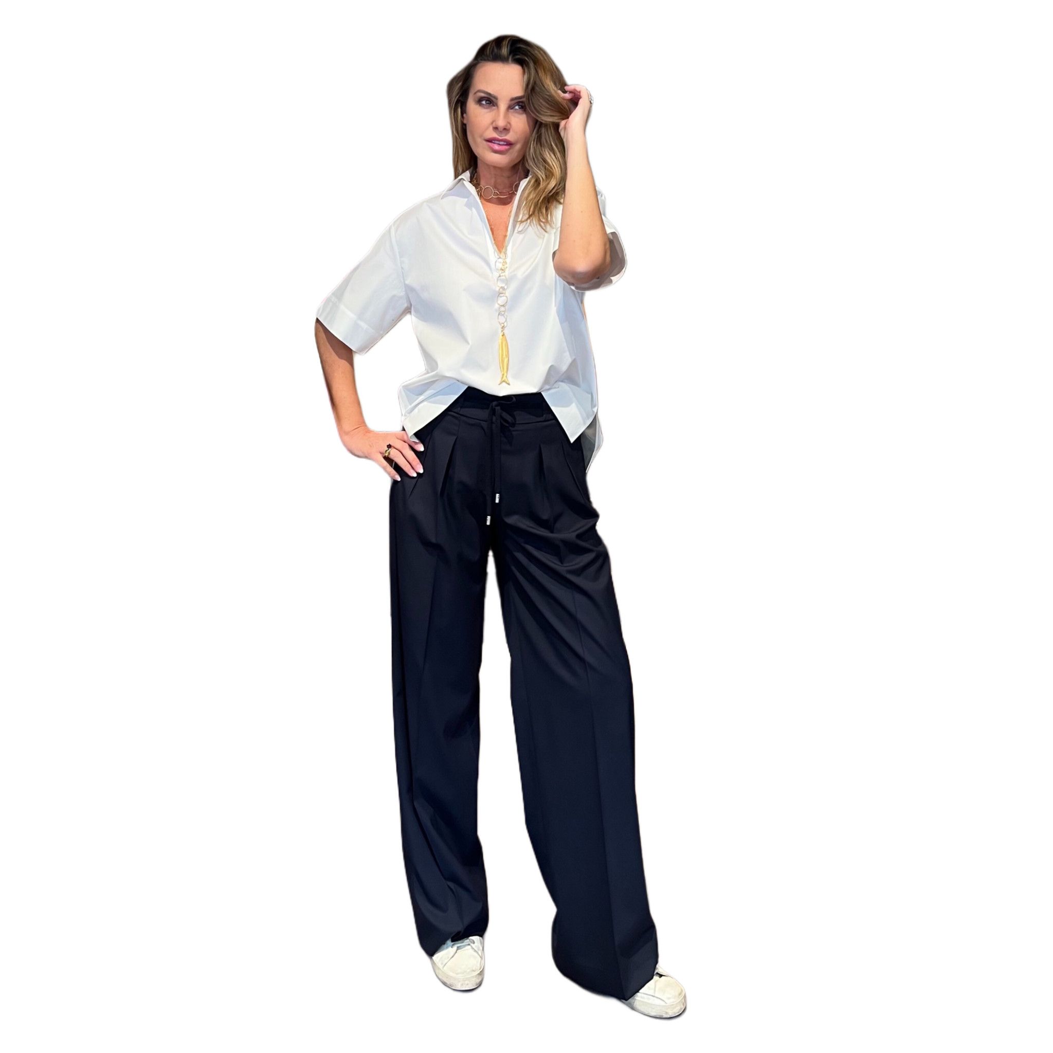 Pantalone Palazzo Coulisse Blu PESERICO EASY