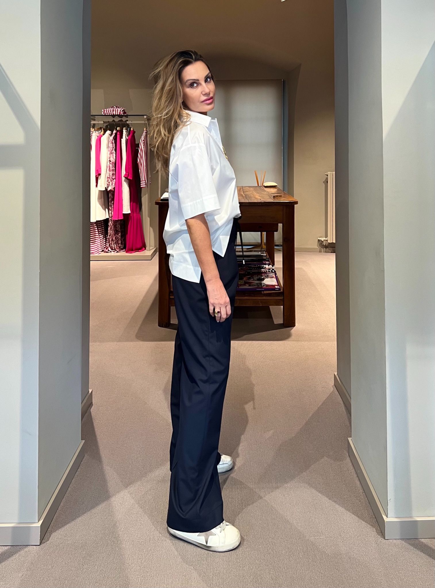 Pantalone Palazzo Coulisse Blu PESERICO EASY