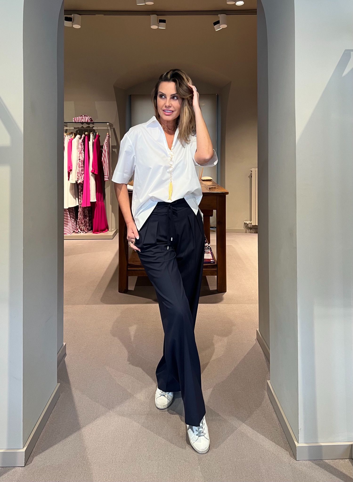 Pantalone Palazzo Coulisse Blu PESERICO EASY