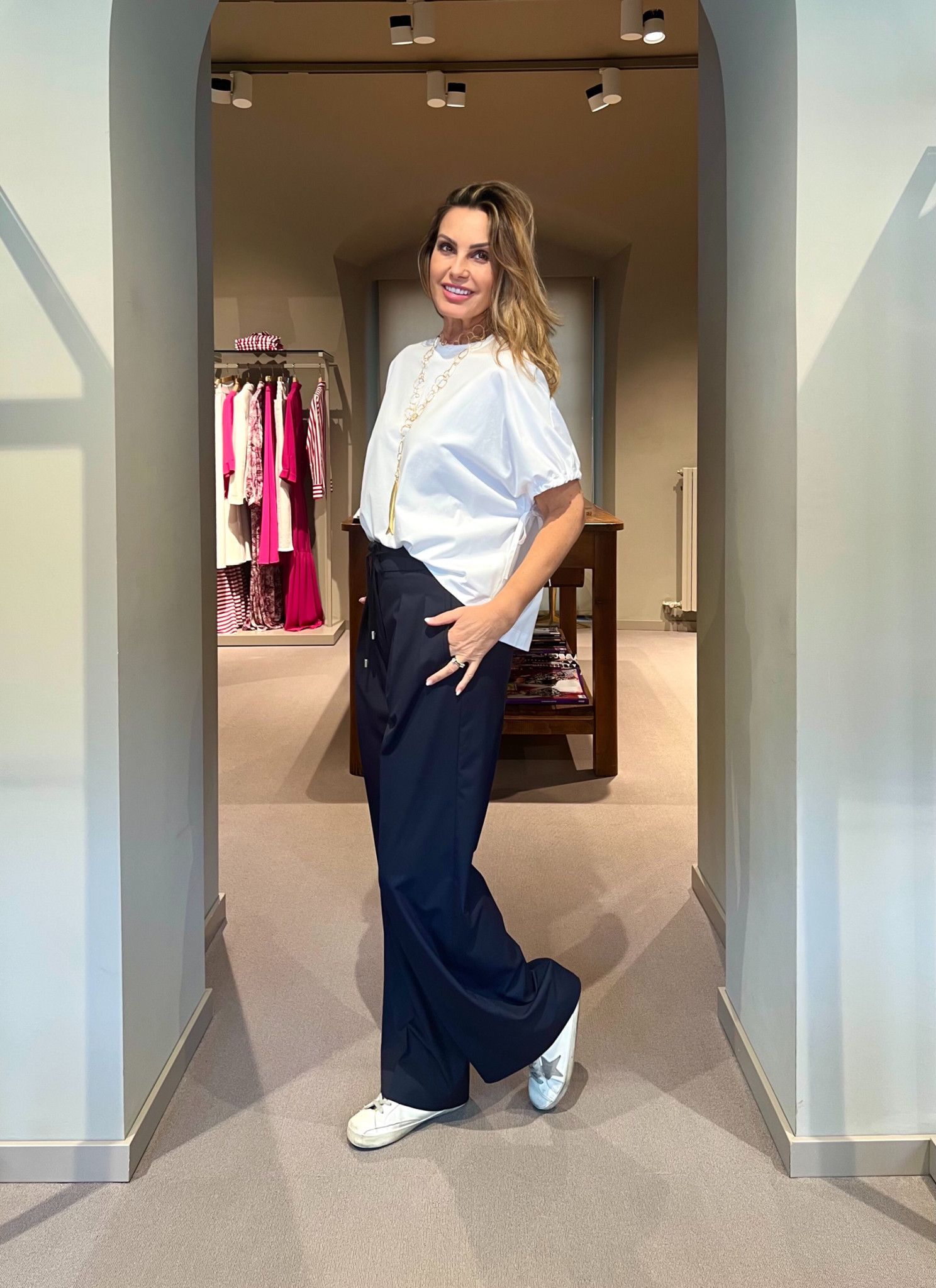 Pantalone Palazzo Coulisse Blu PESERICO EASY