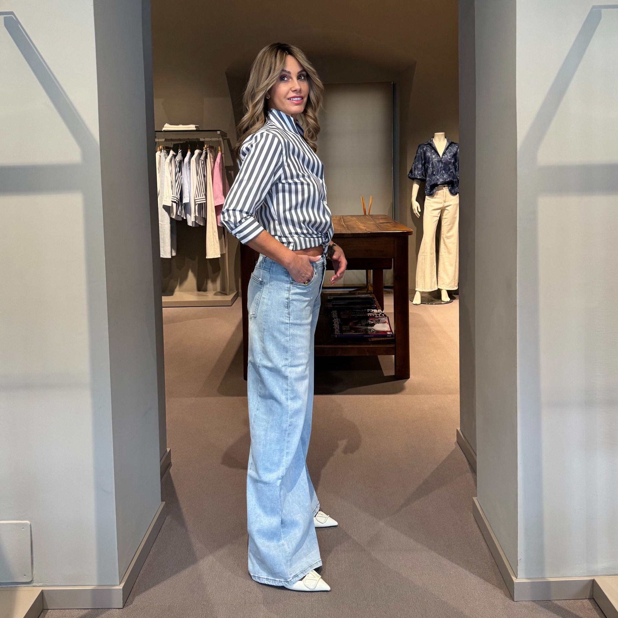 Jeans Wide Leg Denim Chiaro NG71