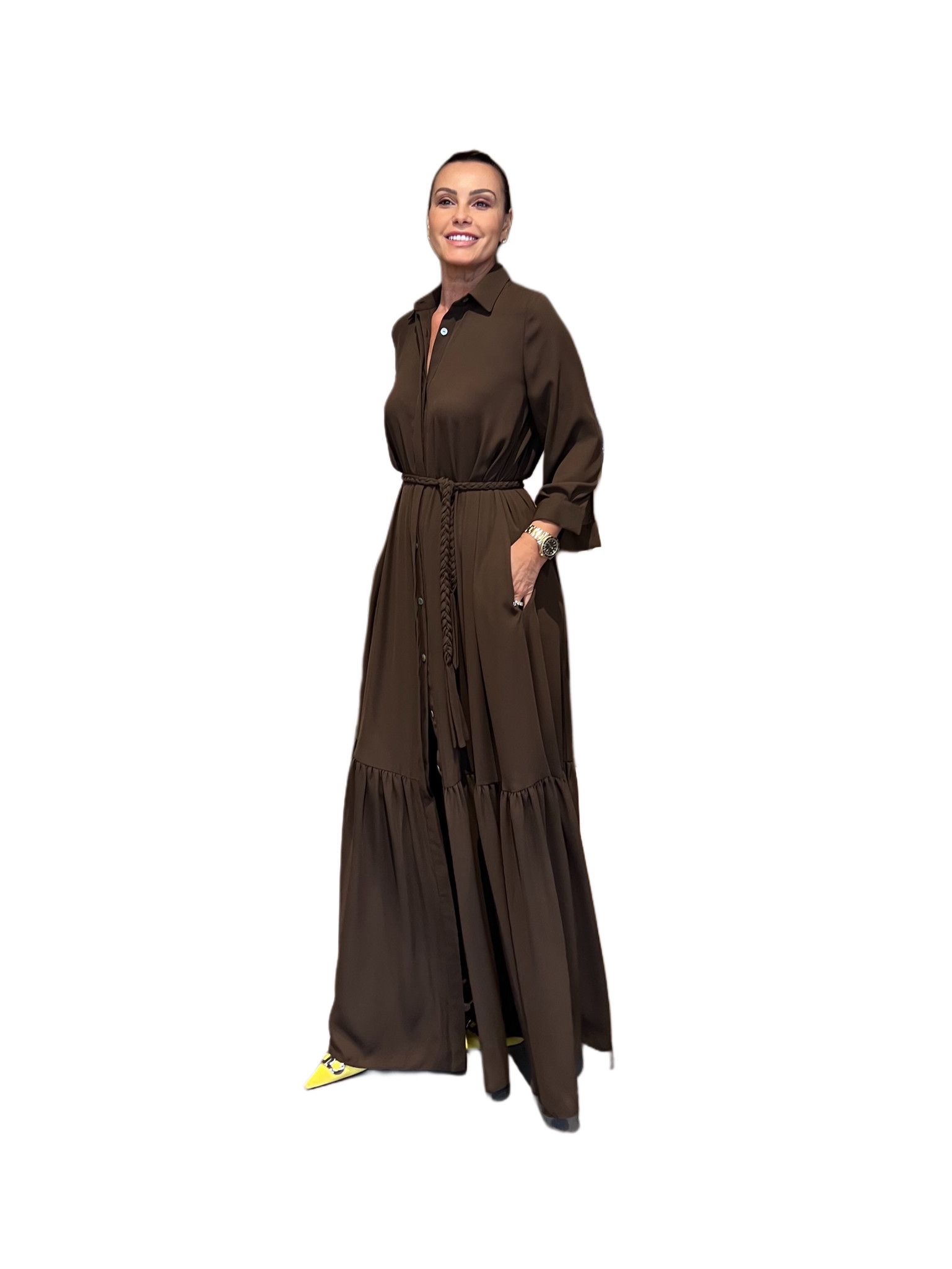 Abito Linda Marrone Seta NG71