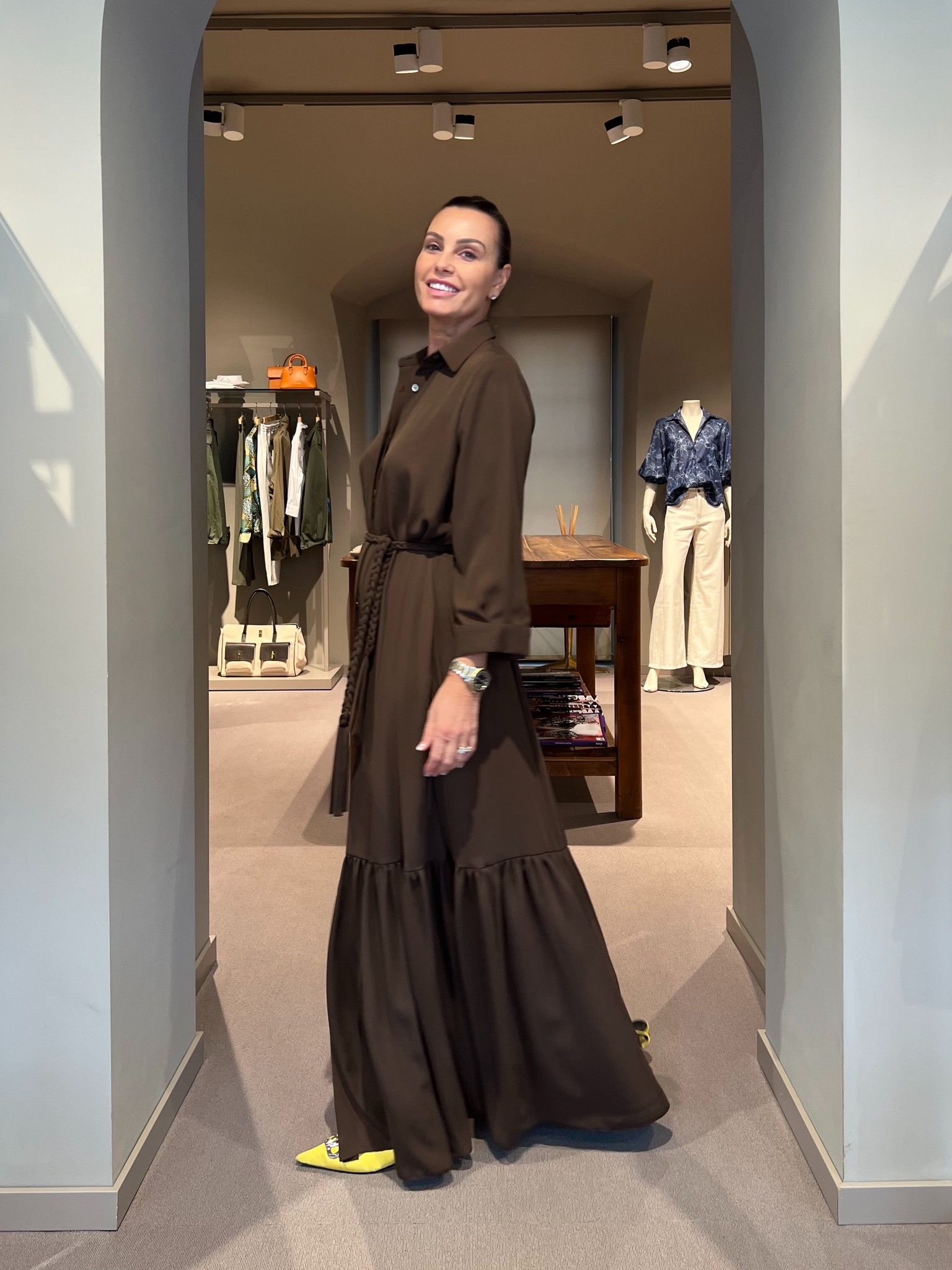 Abito Linda Marrone Seta NG71