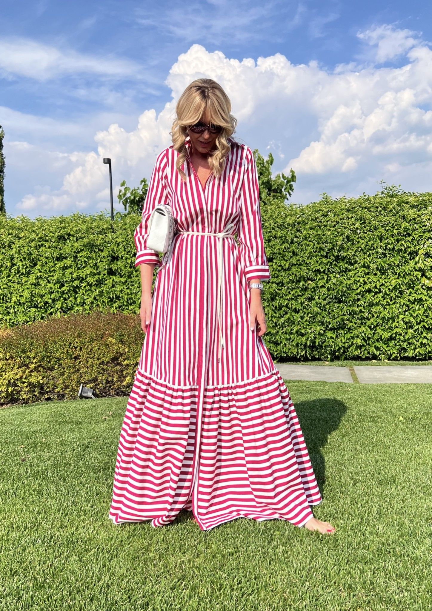 Abito Linda Riga Lampone Cotone NG71