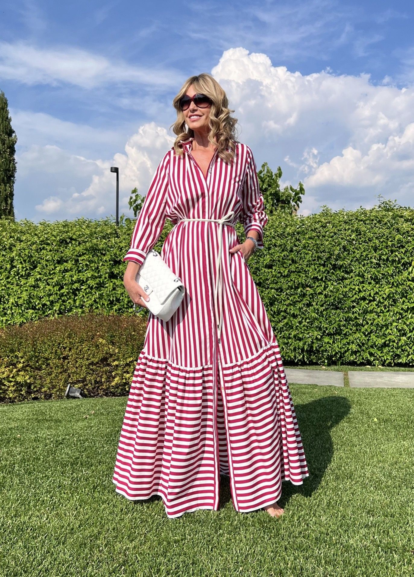 Abito Linda Riga Lampone Cotone NG71