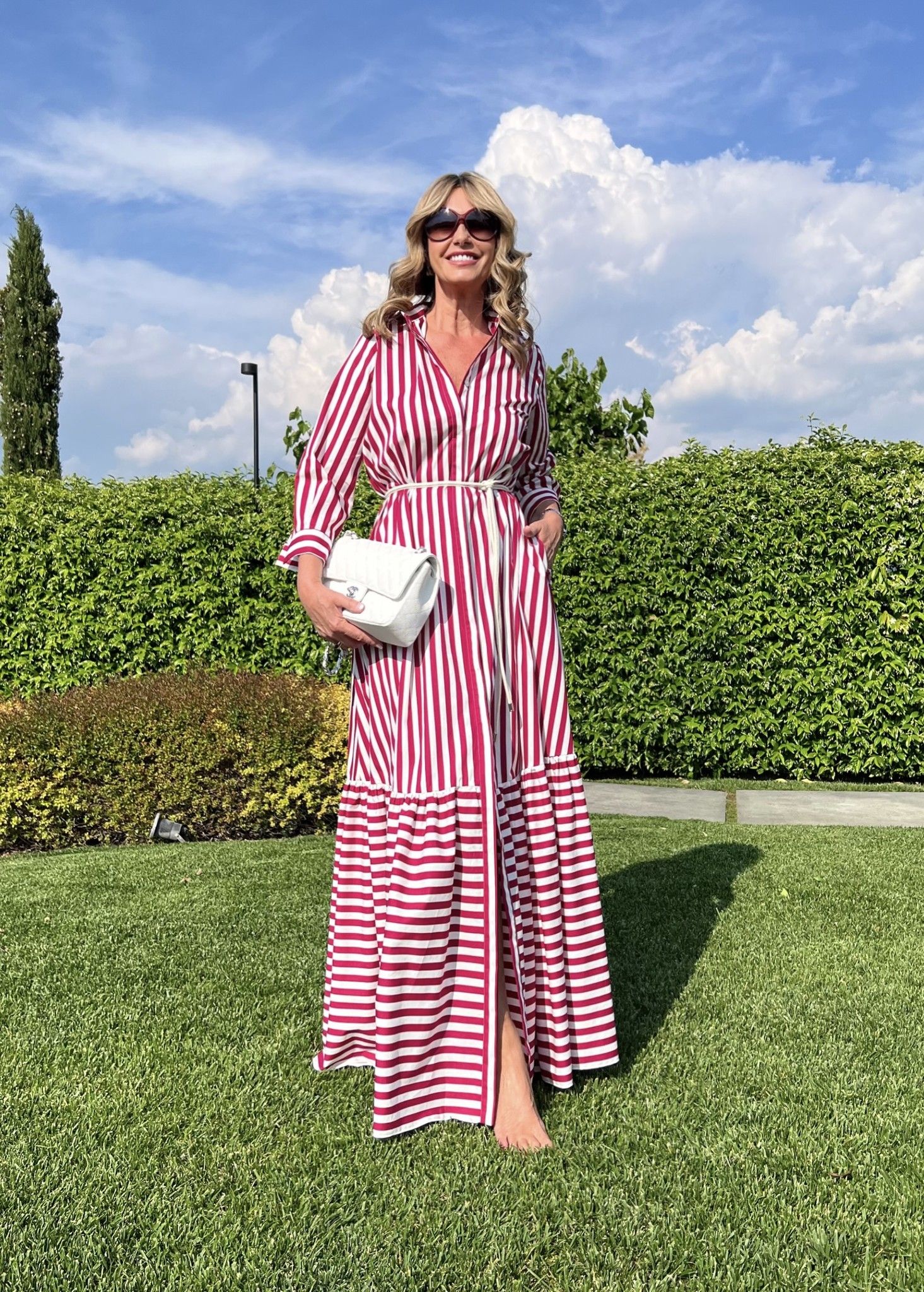 Abito Linda Riga Lampone Cotone NG71
