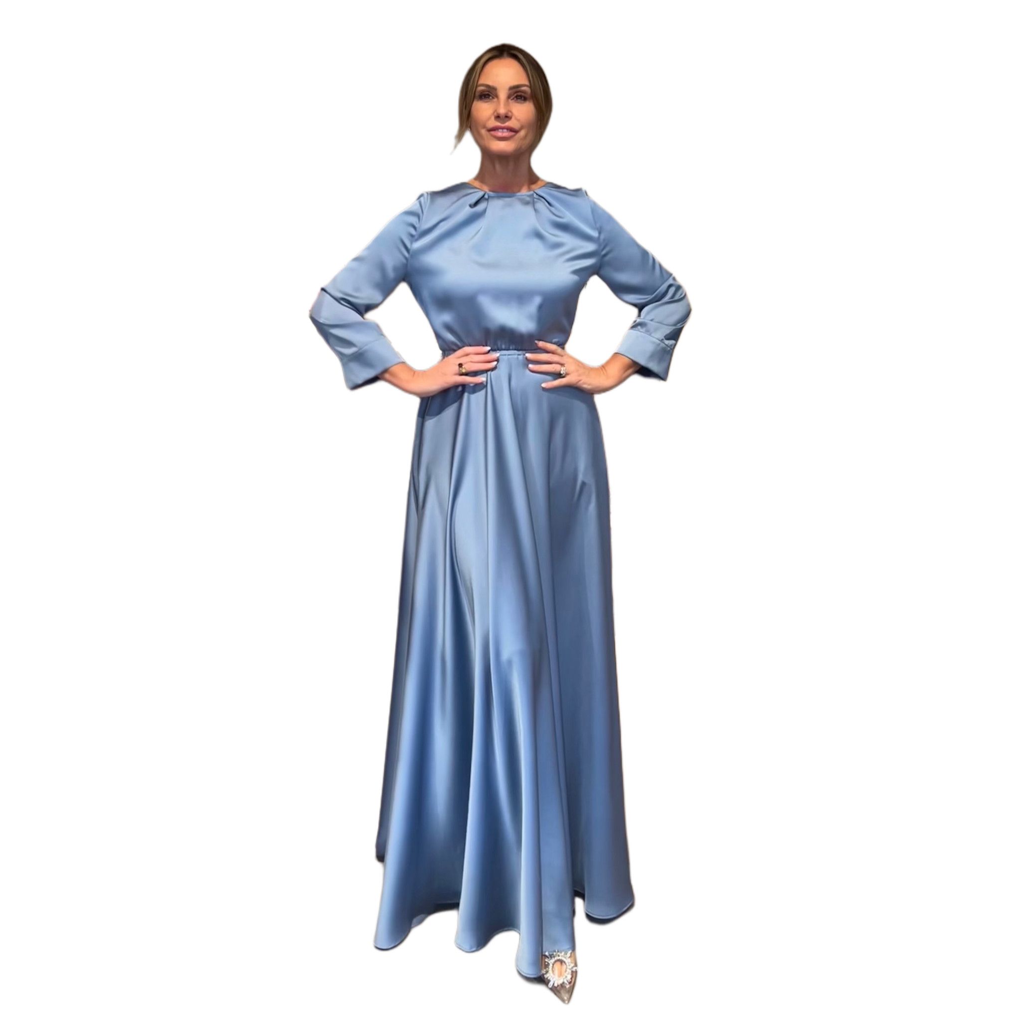 Abito Melissa Azzurro Seta NG71