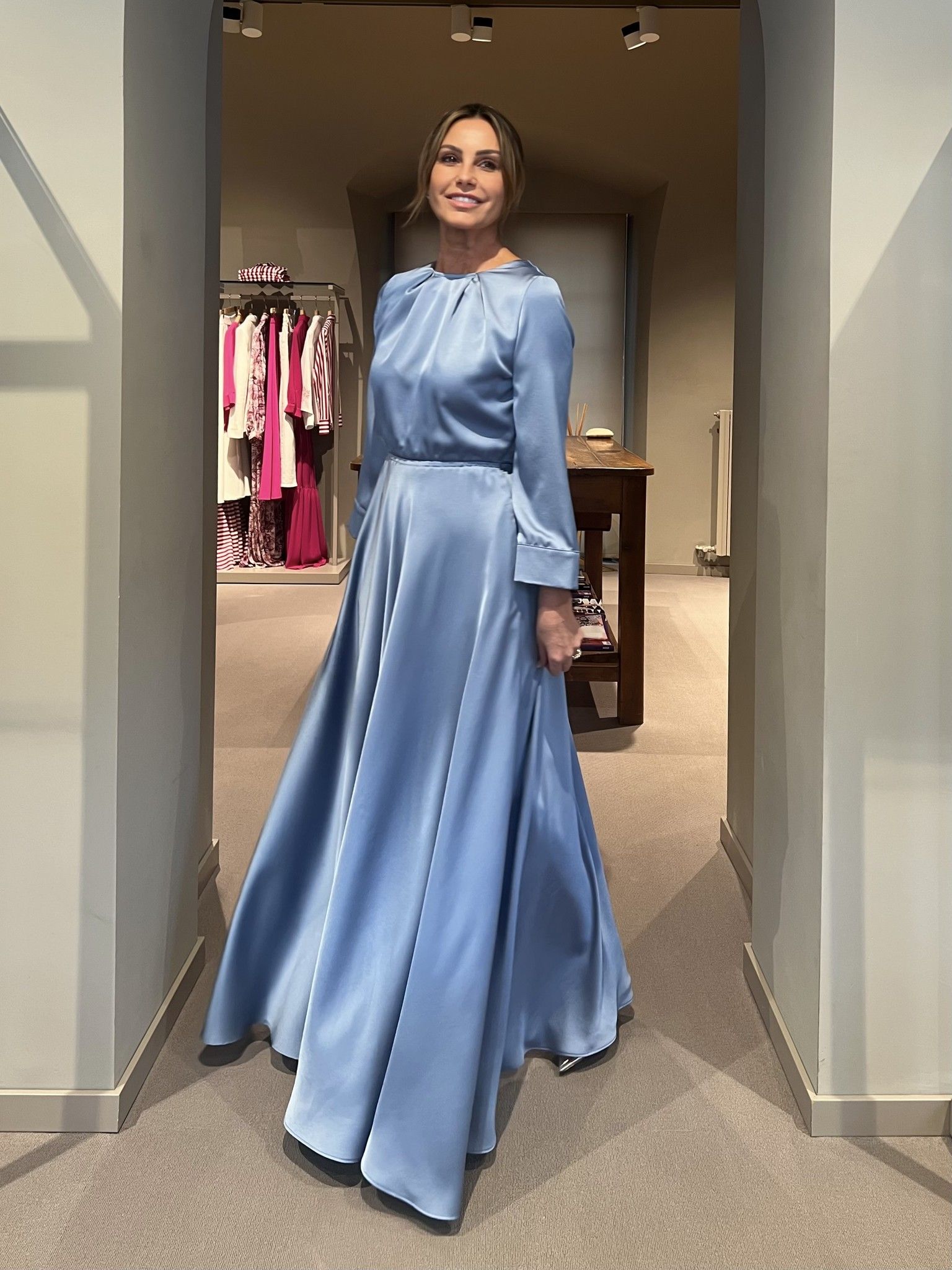Abito Melissa Azzurro Seta NG71