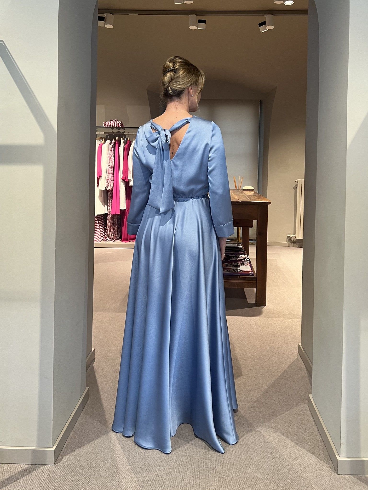 Abito Melissa Azzurro Seta NG71