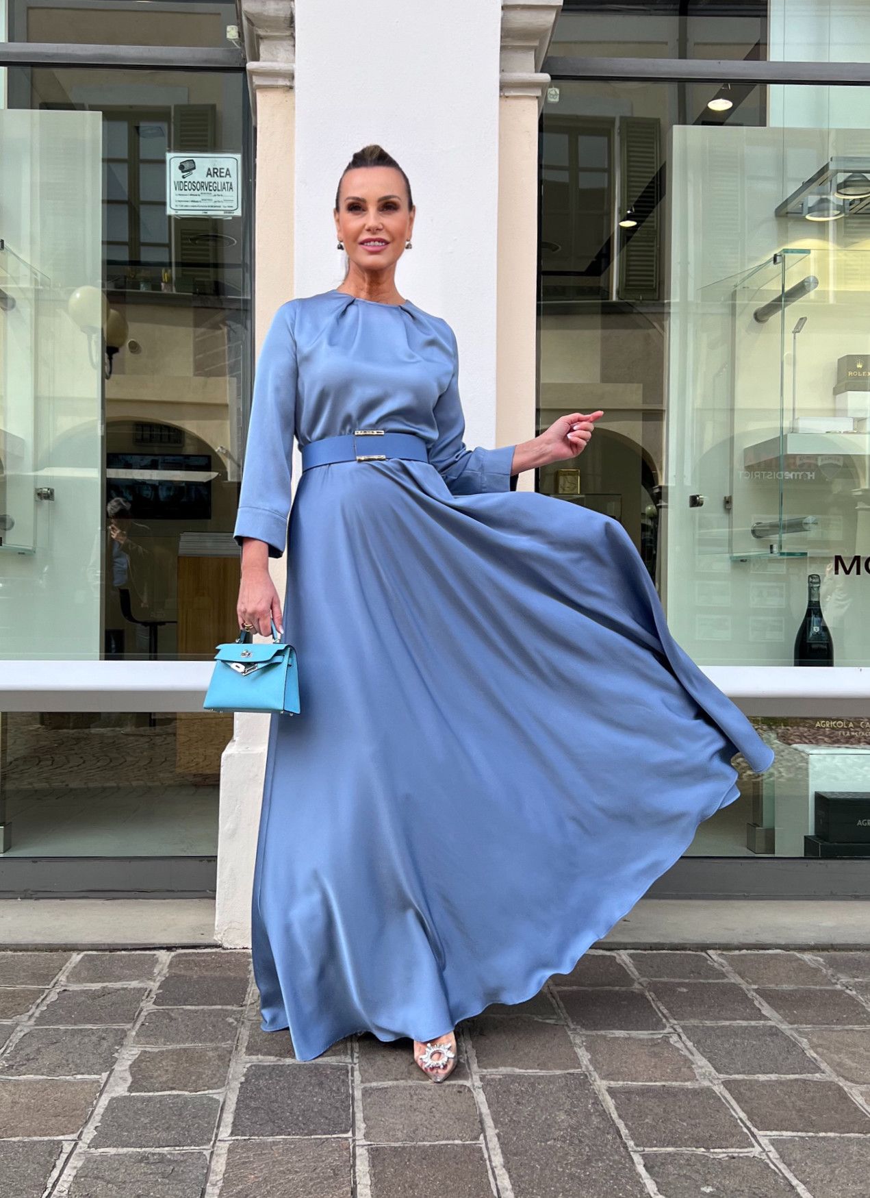 Abito Melissa Azzurro Seta NG71