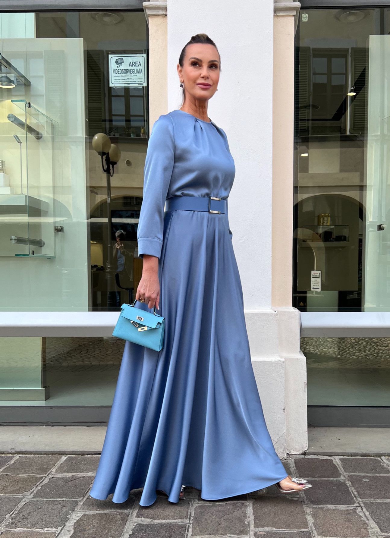 Abito Melissa Azzurro Seta NG71