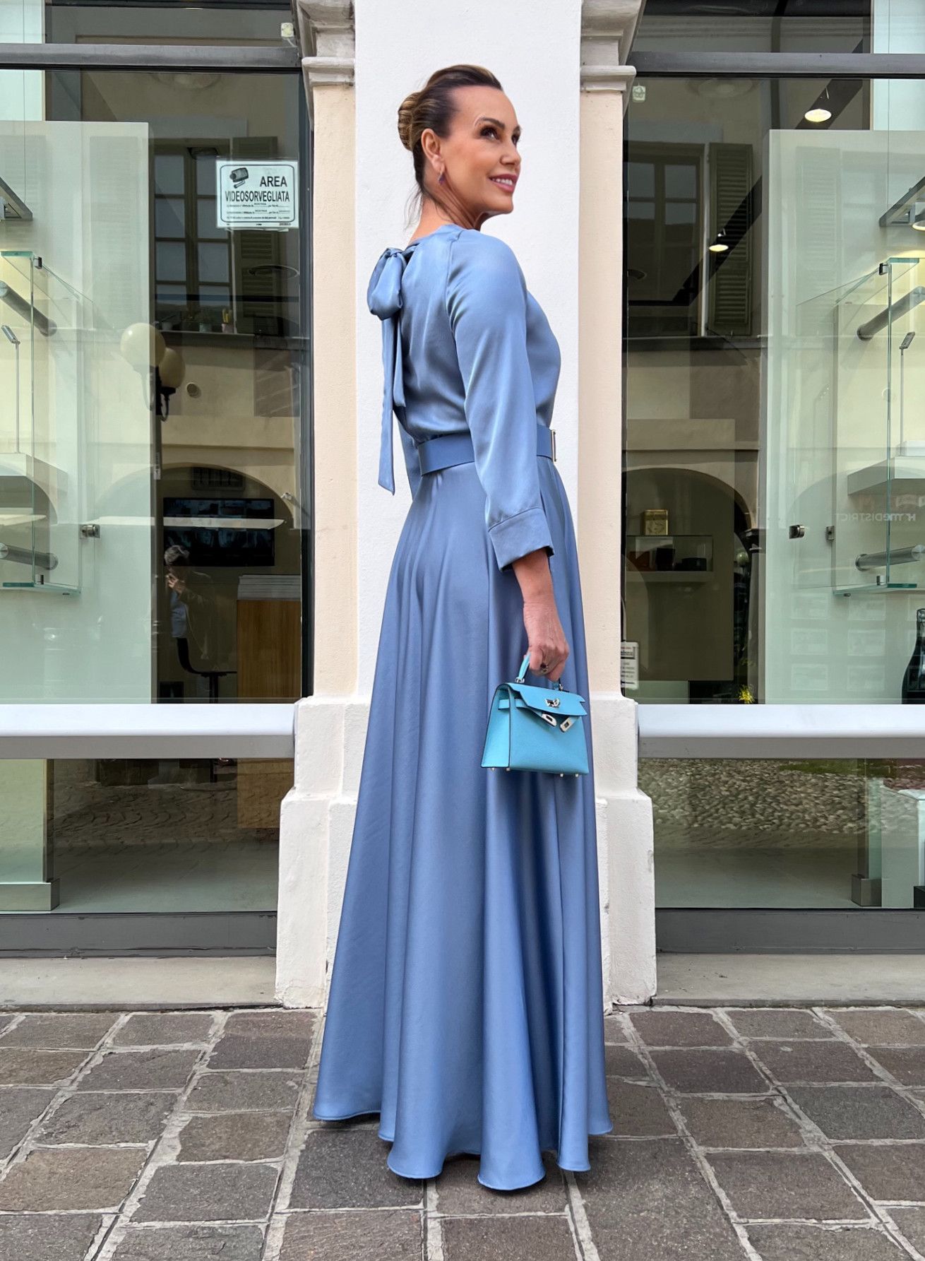 Abito Melissa Azzurro Seta NG71