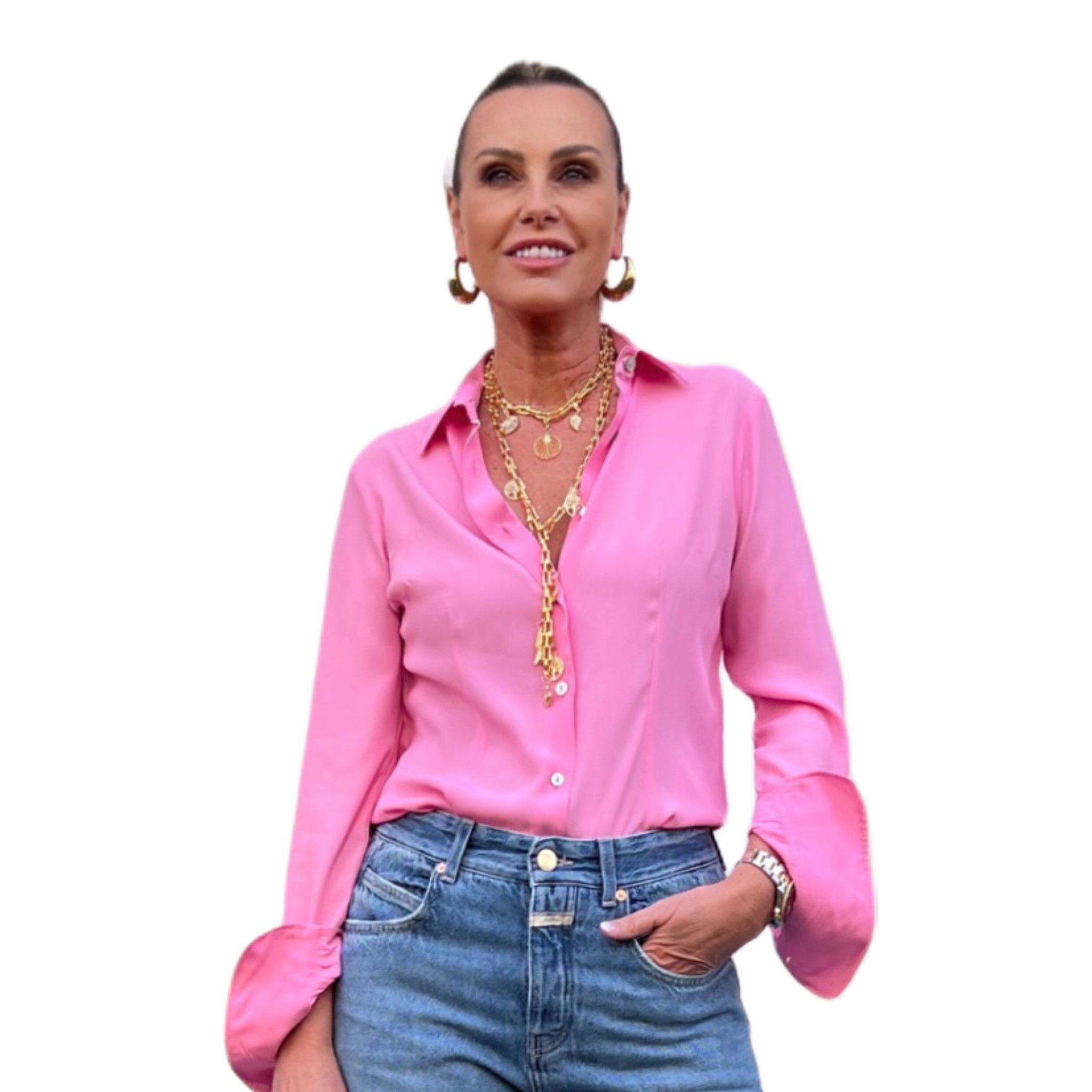 Camicia Barbara Rosa Seta NG71