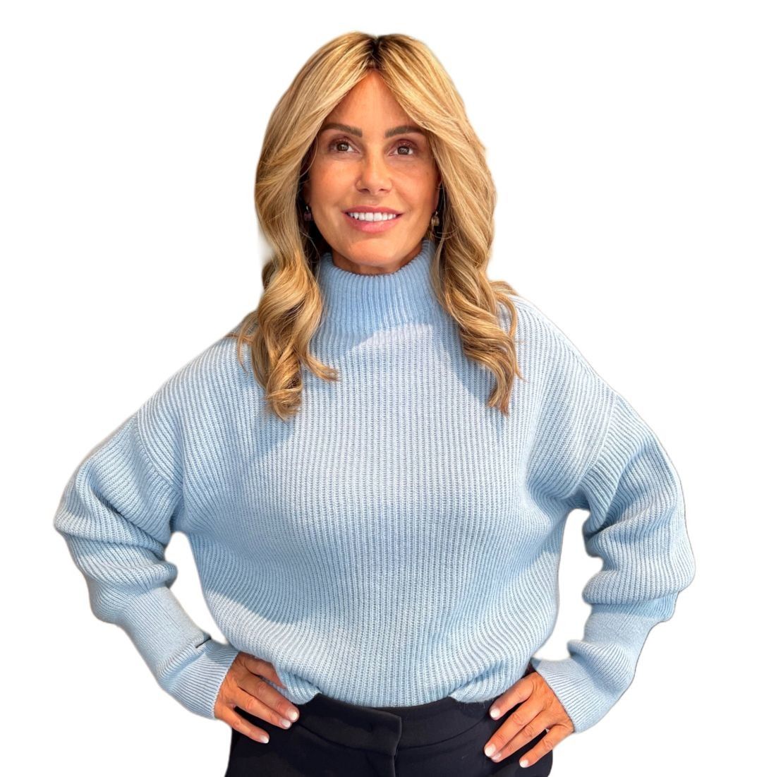 Maglia Funnel Neck Powder Blue CLOSED