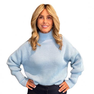 Maglia Funnel Neck Powder Blue CLOSED