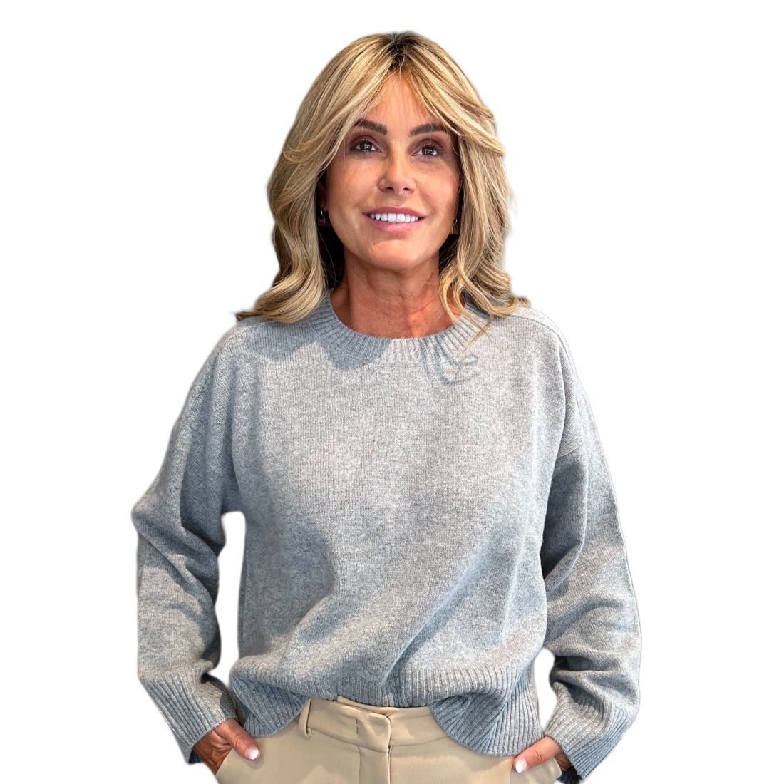 Maglia Crew Neck Light Grey Melange CLOSED