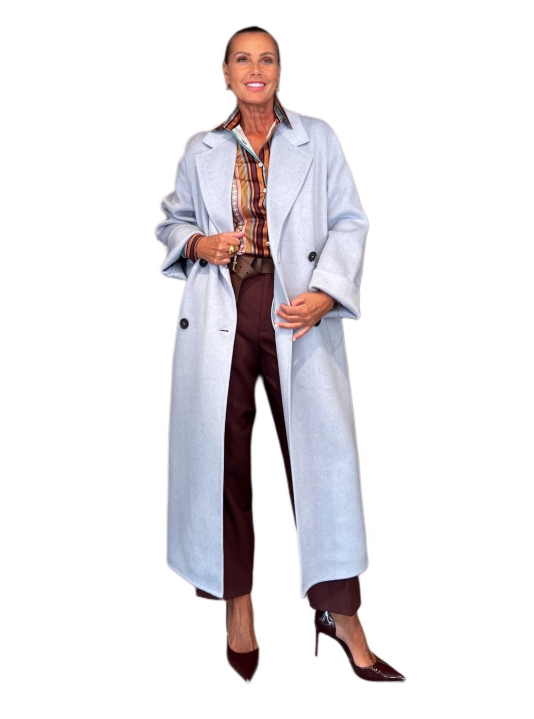 Cappotto Clara Azzurro Melange IVY OAK