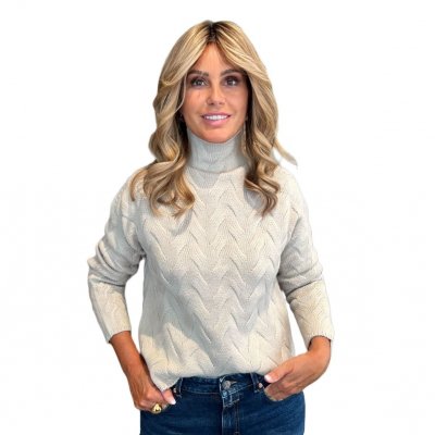 Maglia Lupetto Lavorato Naturale MAIDA MILA