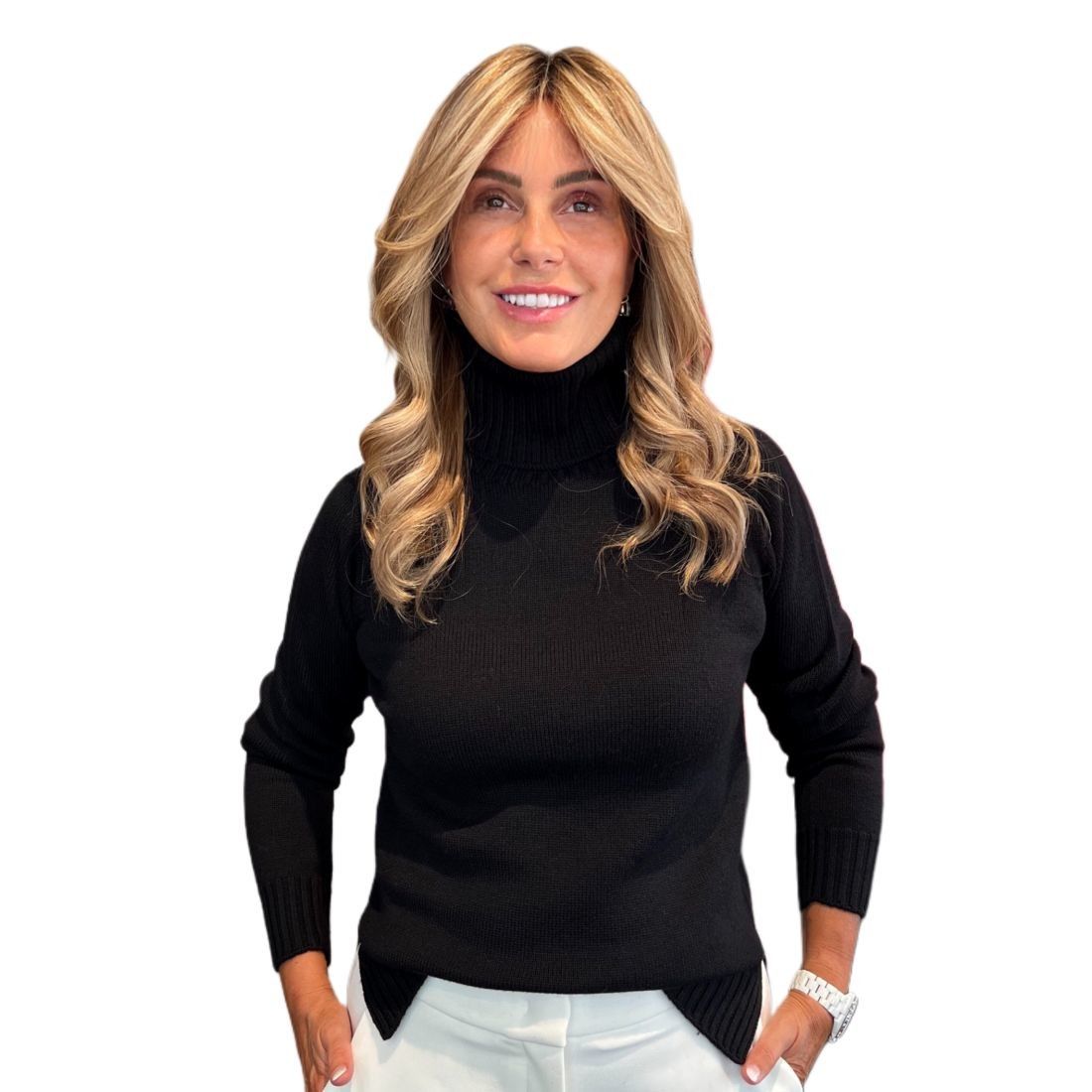 Maglia Dolcevita Nera MAIDA MILA