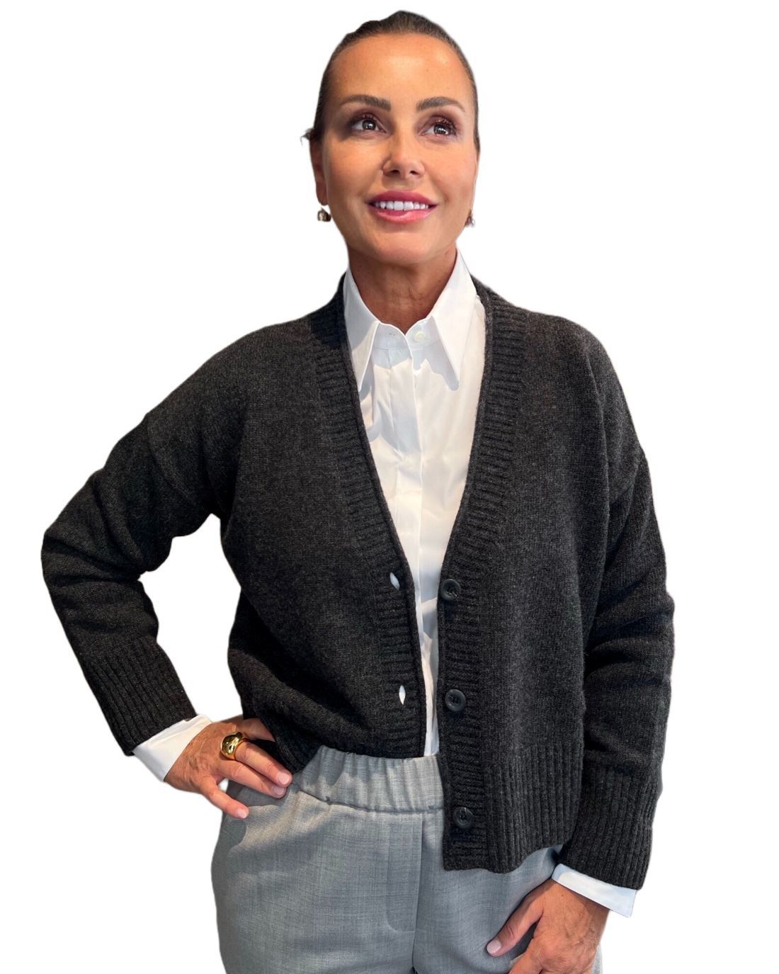 Cardigan Grigio Scuro MAIDA MILA