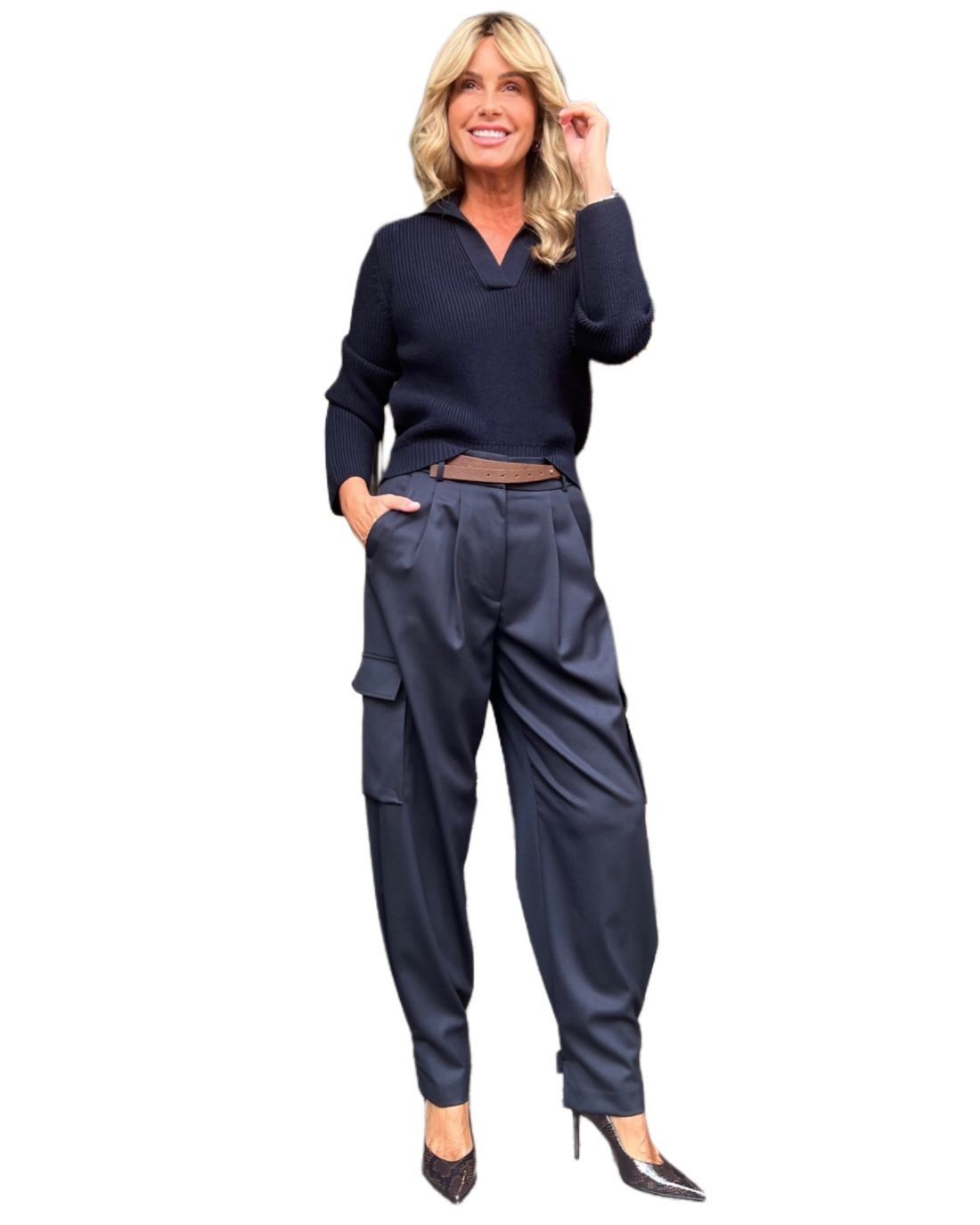 Pantalone Carrot Blu PESERICO EASY