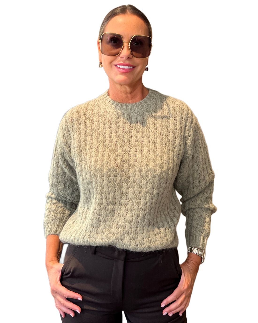 Maglia Tricot Verde Militare PESERICO EASY