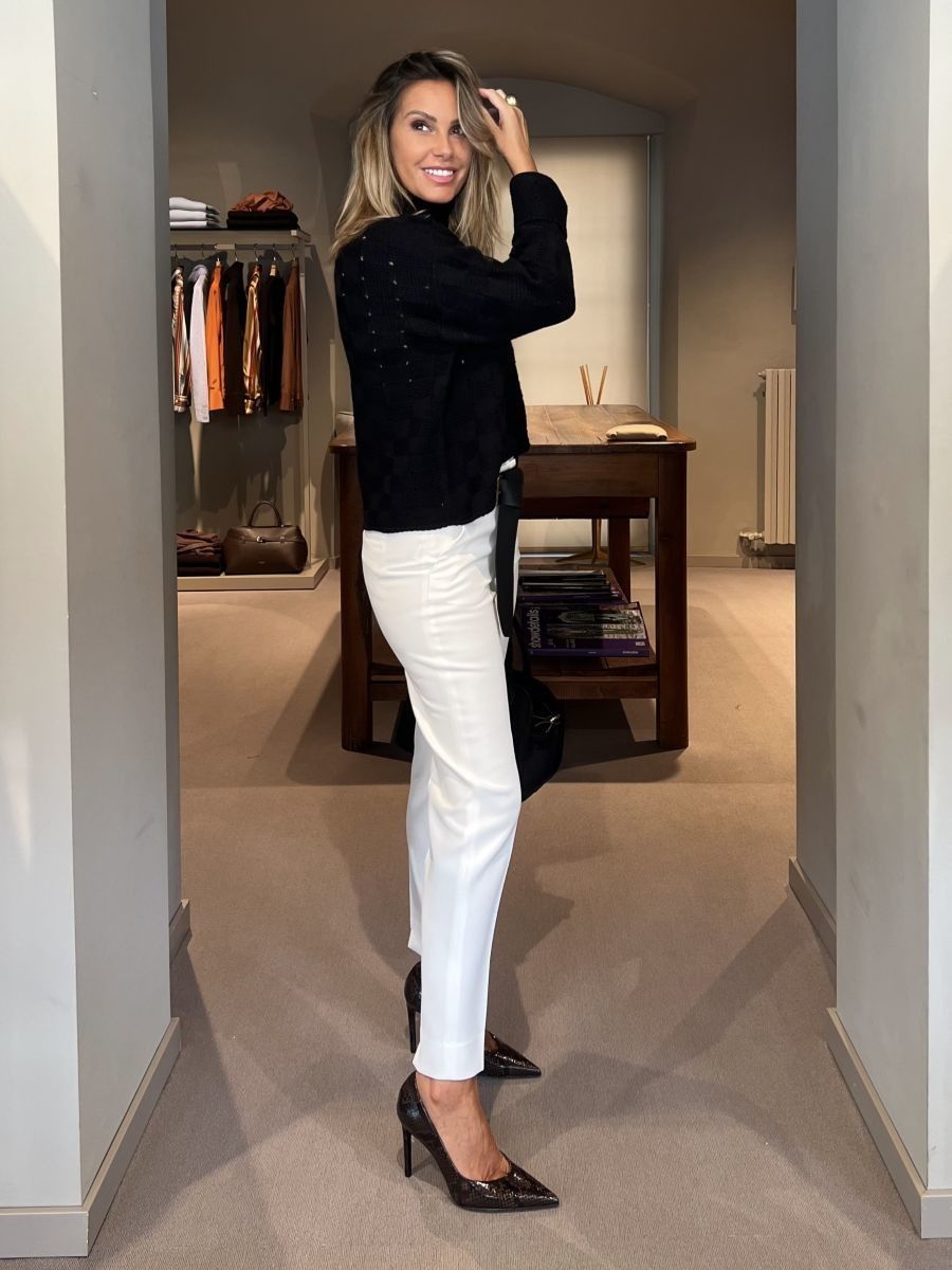 Pantalone Sigaretta Tecnico Panna PESERICO EASY