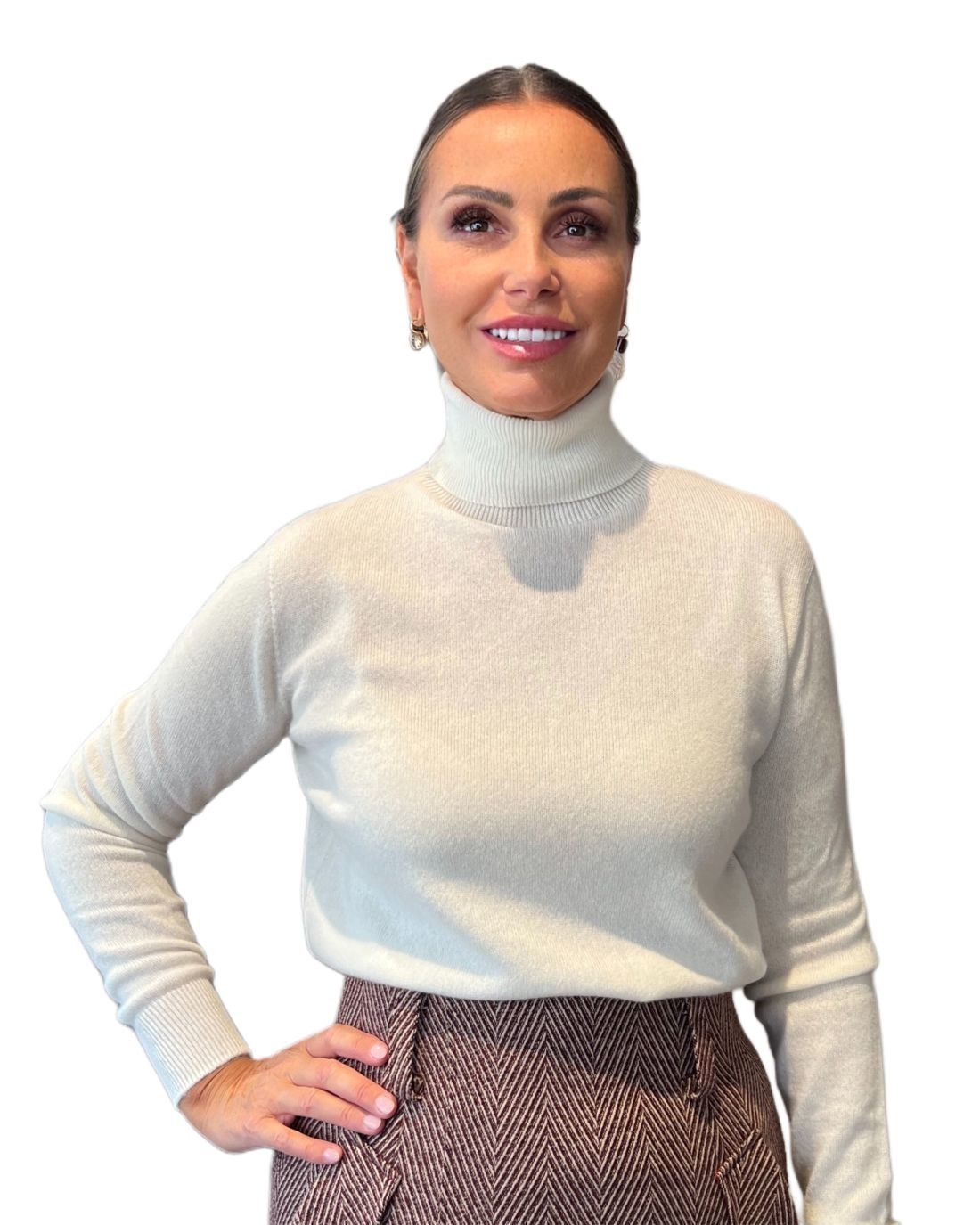 Maglia Dolcevita Panna SOLO CASCMIR