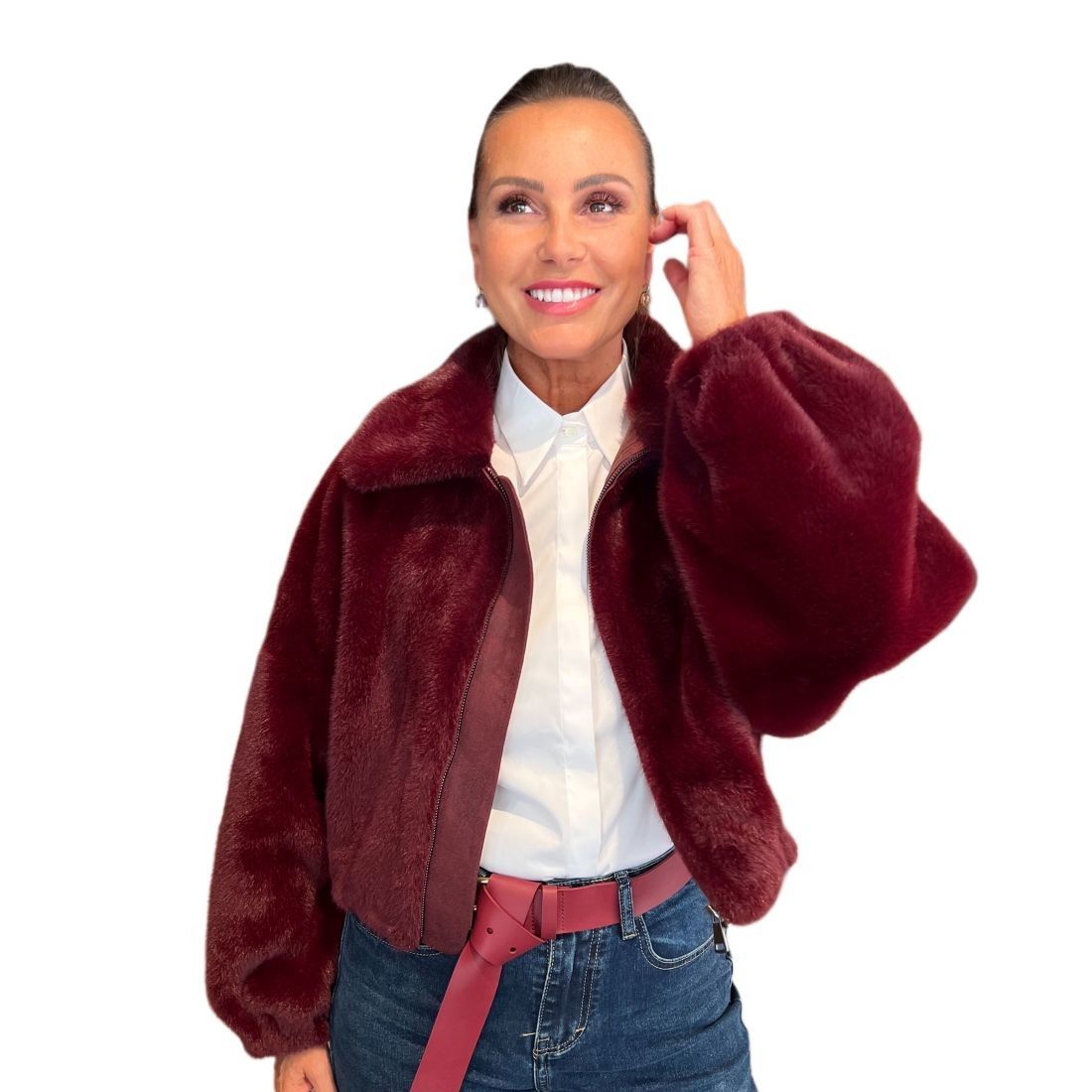 Bomber Eco-Mink Plum VALENTINI