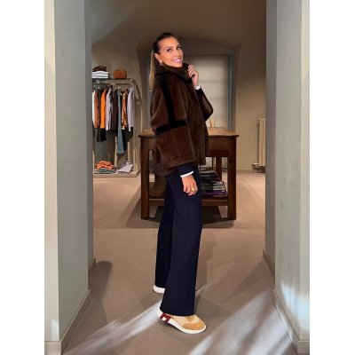 Cappa Eco-Mink Cocoa/Navy VALENTINI
