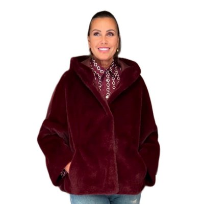 Cappa Cappuccio Eco-Mink Plum VALENTINI