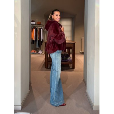 Cappa Cappuccio Eco-Mink Plum VALENTINI