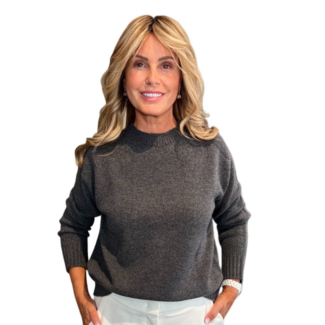 Maglia Girocollo Sandy Grigio Scuro VANISE'